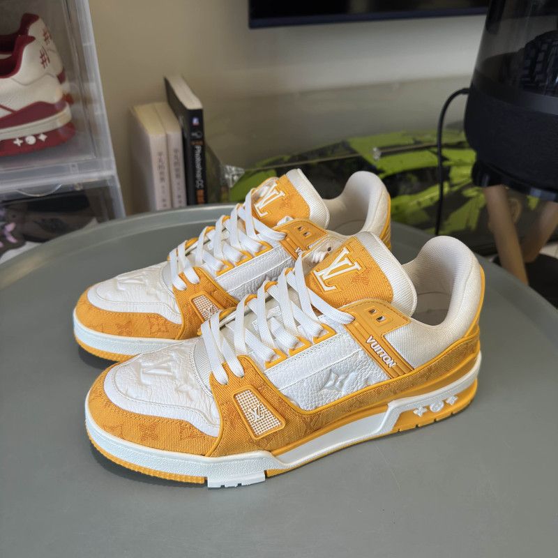 Louis Vuitton Louis Vuitton Yellow and White Low-top Casual Sneakers 0079 Size US 8.5 / EU 41-42 - 1 Thumbnail