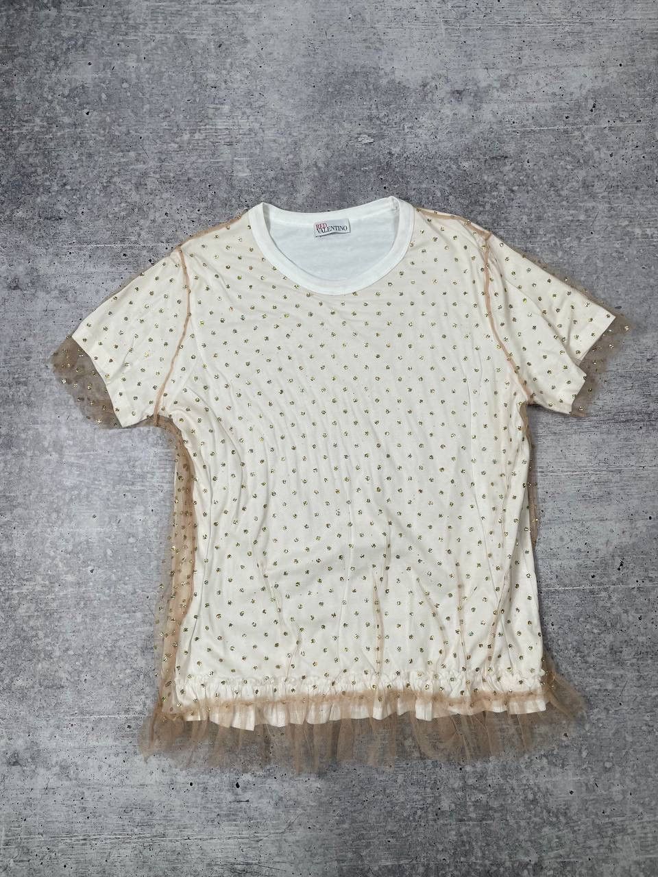 RED Valentino Vintage Red Valentino Sparkling Sequit Glitter T-Shirt Y2K Size M / US 6-8 / IT 42-44 - 1 Thumbnail