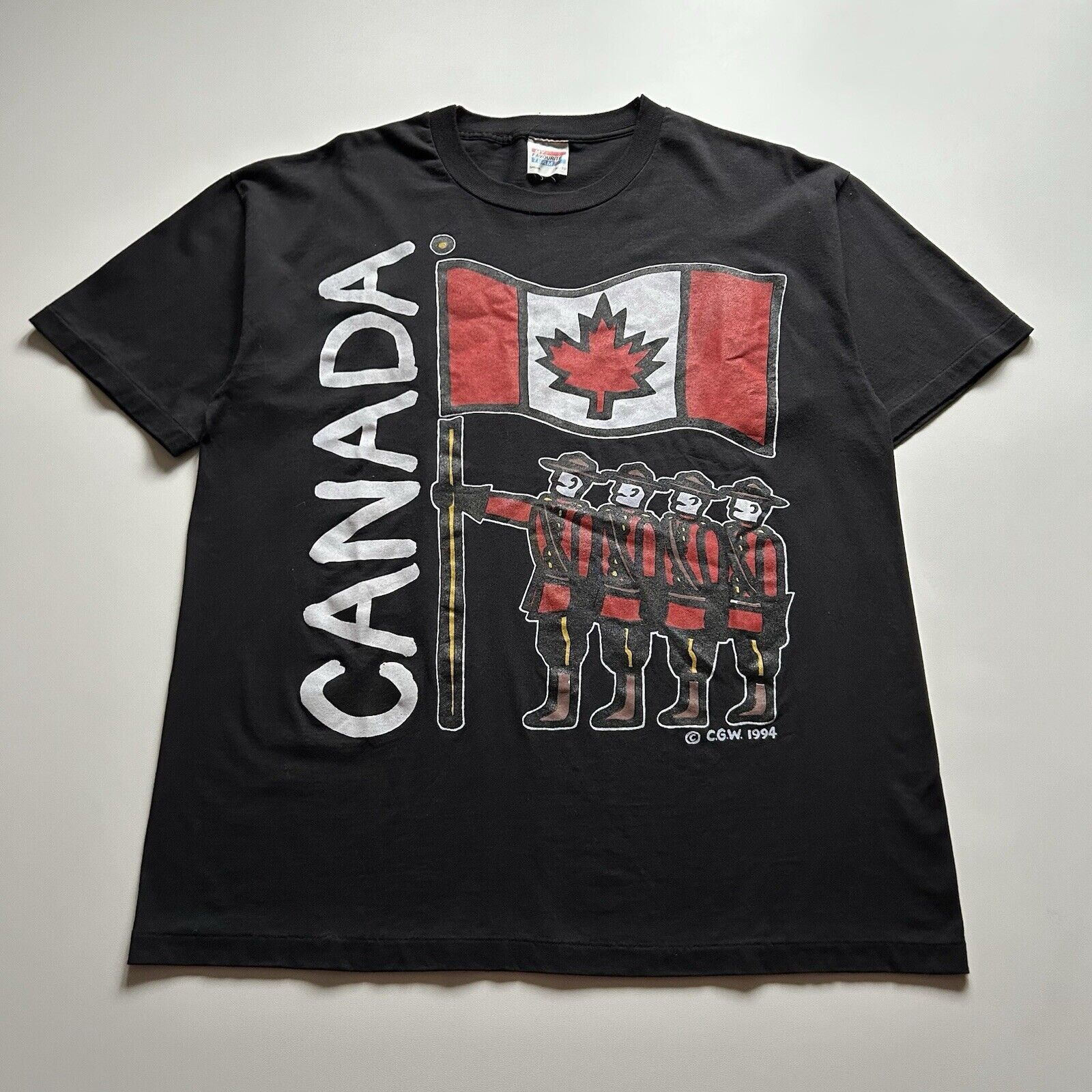 Vintage Vintage 90s Canada RCMP Art Graphic T Shirt XL Black Rare Size US XL / EU 56 / 4 - 1 Thumbnail