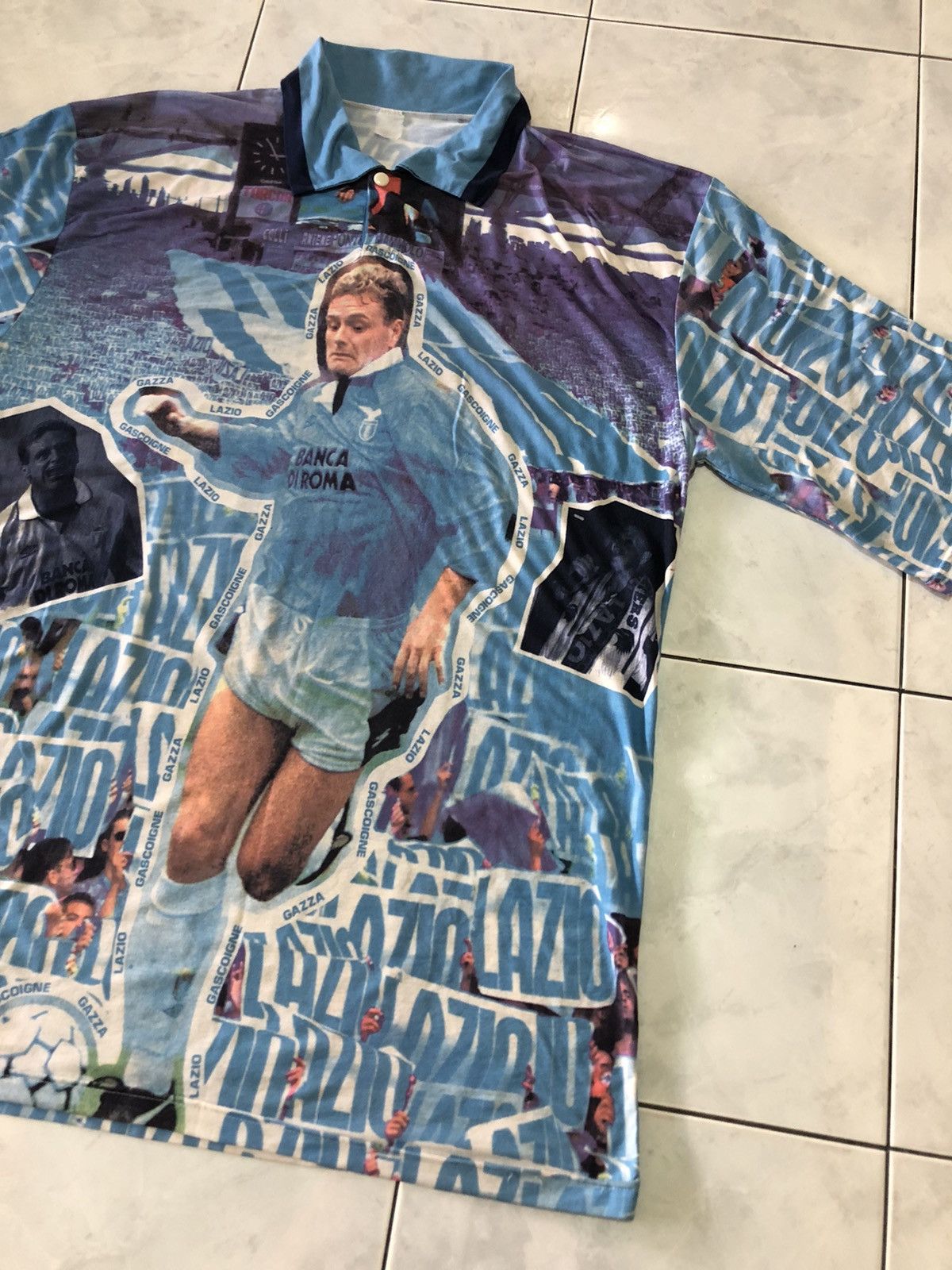 Vintage Vintage Lazio Gascoigne 10 THE POWER Gazza Polo Shirt Size US XXL / EU 58 / 5 - 5 Thumbnail