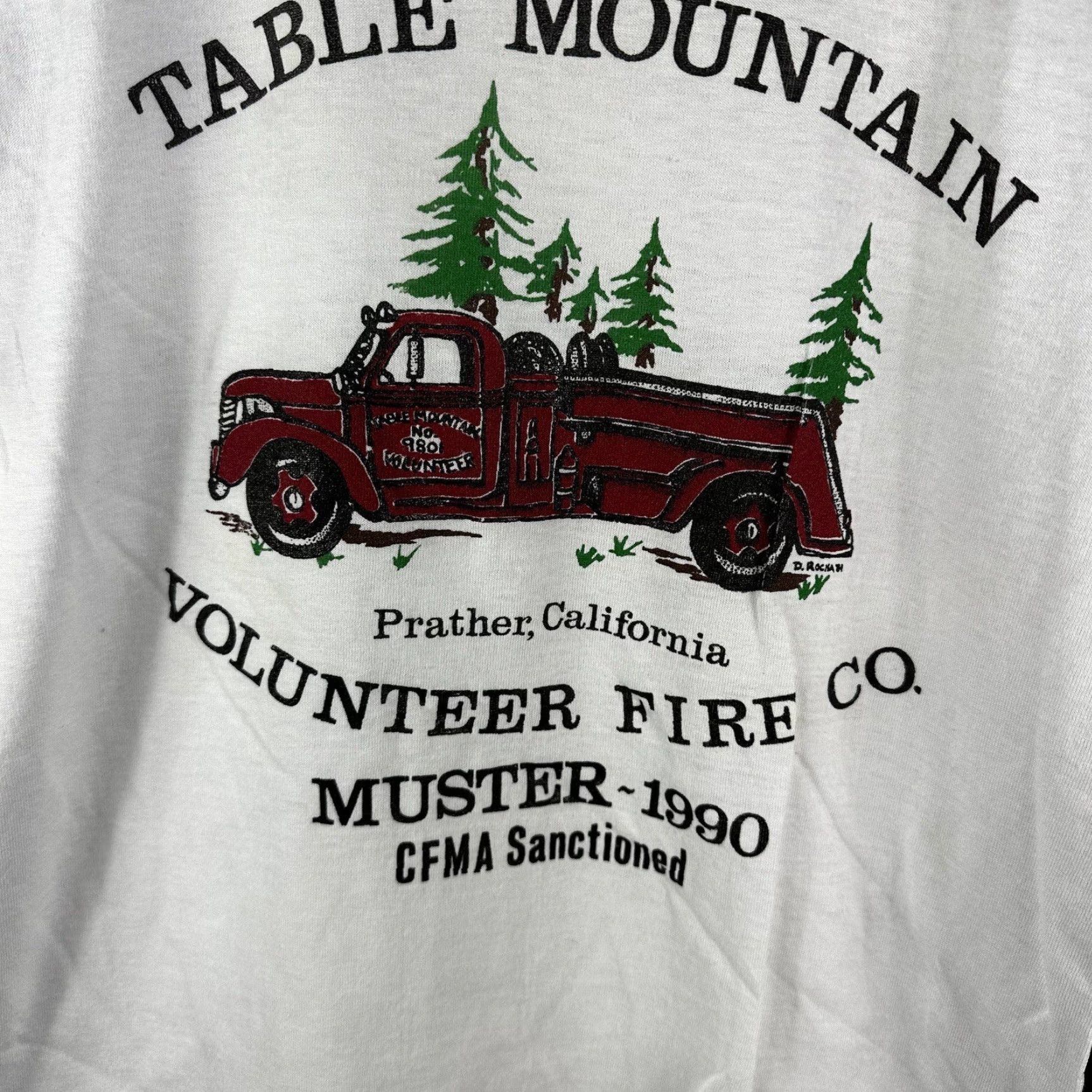 Vintage VINTAGE 80s 1990 Table Mountain Volunteer Fire Co. Prather T-shirt Ex Cond Small Shirt Mens Size US S / EU 44-46 / 1 - 2 Thumbnail