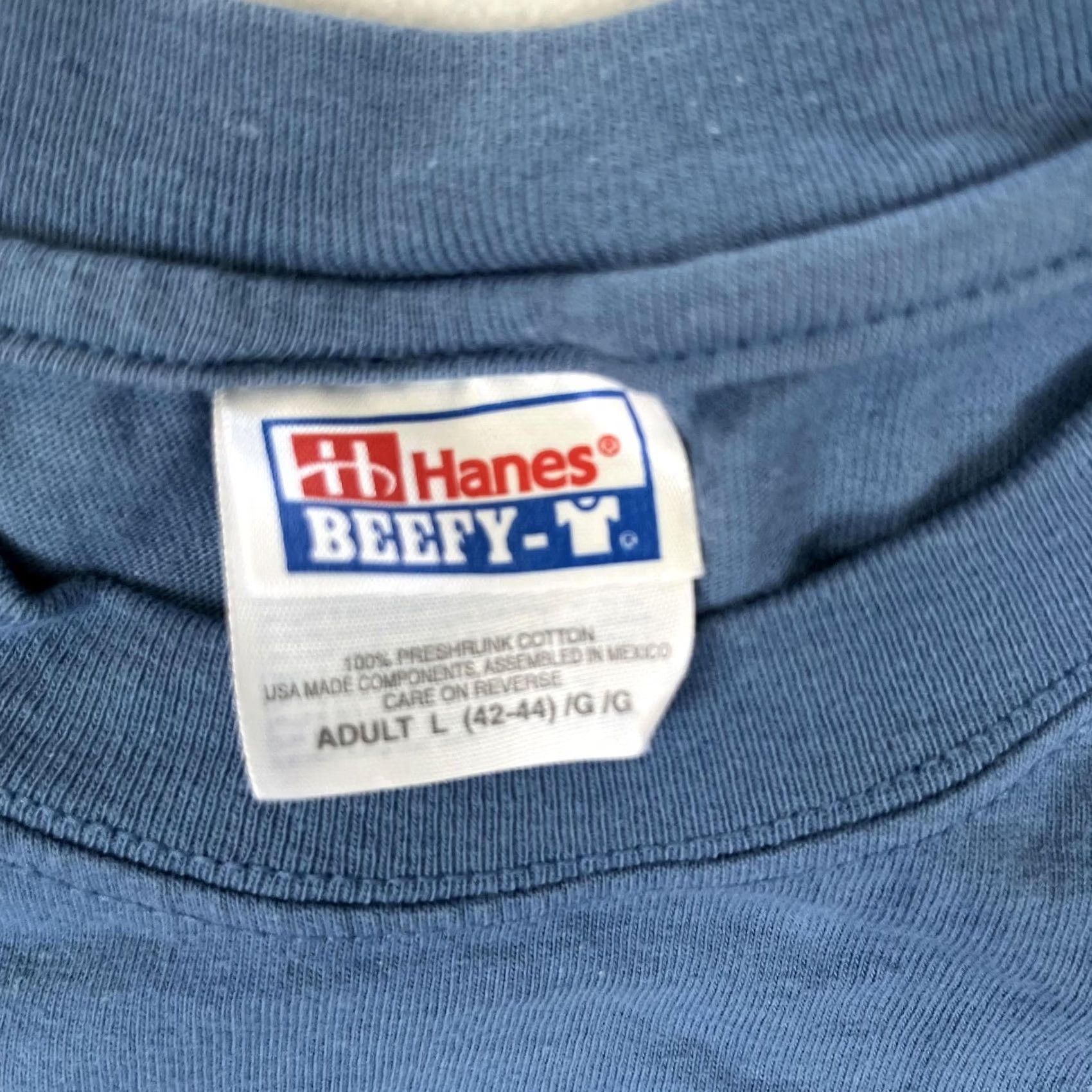 Hanes VINTAGE Charles Spinetta Winery T-Shirt Mens Large Blue Snowy Owl Hanes Beefy-T Size US L / EU 52-54 / 3 - 3 Thumbnail