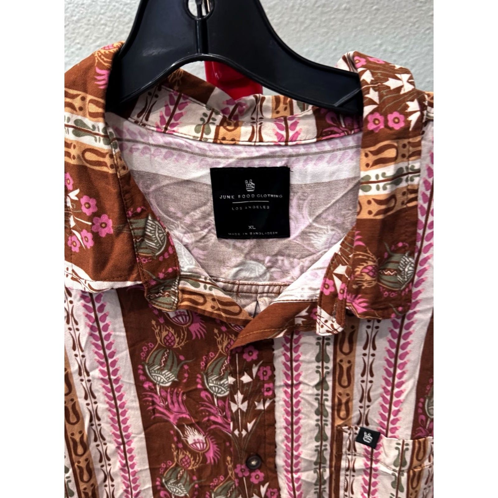 Junk Food Junkfood Clothing Retro Floral SHORT SLEEVE BUTTON UP SHIRT XL Size US XL / EU 56 / 4 - 3 Thumbnail