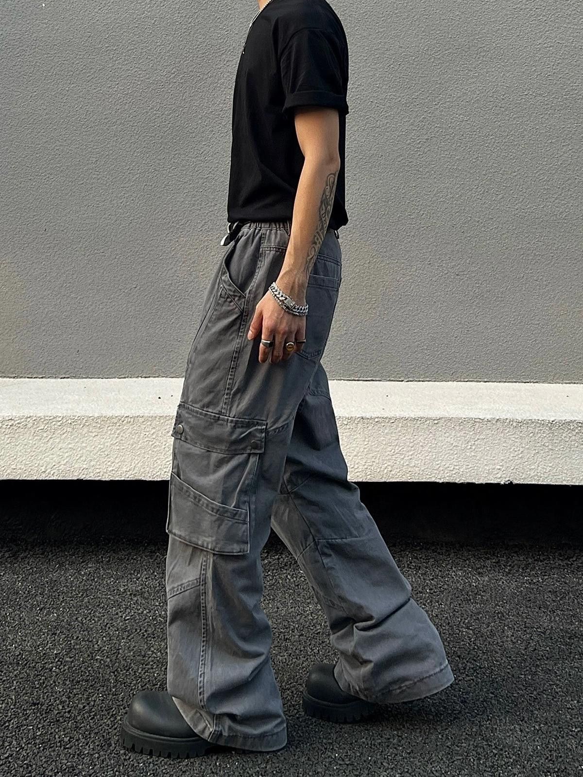 Other Multi Pocket Wide Leg Gray Cargo Pants Size US 32 / EU 48 - 4 Thumbnail