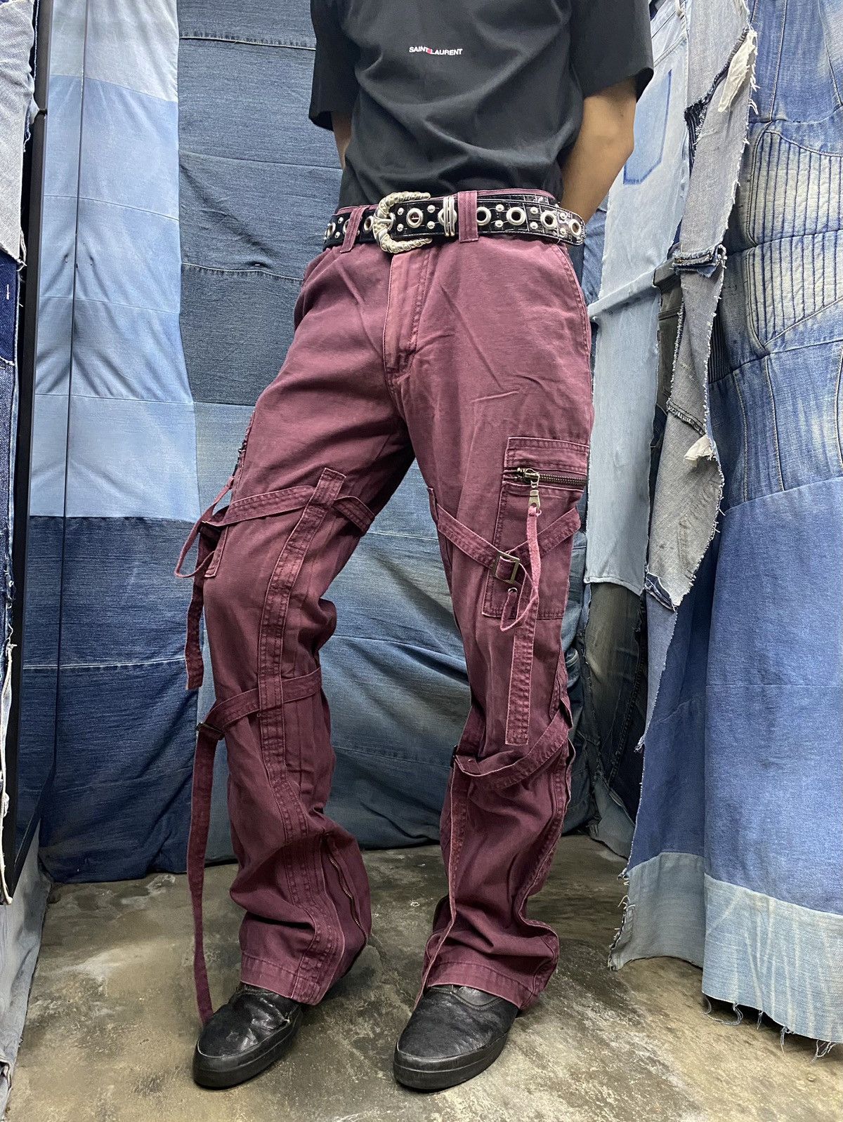 If Six Was Nine × Le Grande Bleu (L.G.B.) flared bondage pant purple japan undefined style Size US 29 - 2 Thumbnail