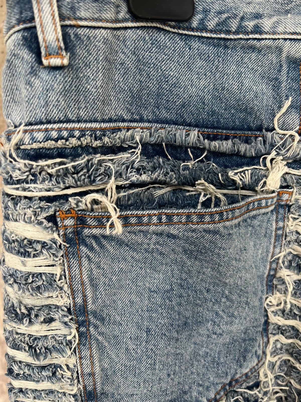 Alyx × Blackmeans 6 Pocket Blackmeans Distressed & Frayed Denim in Blue Size US 36 / EU 52 - 14 Thumbnail