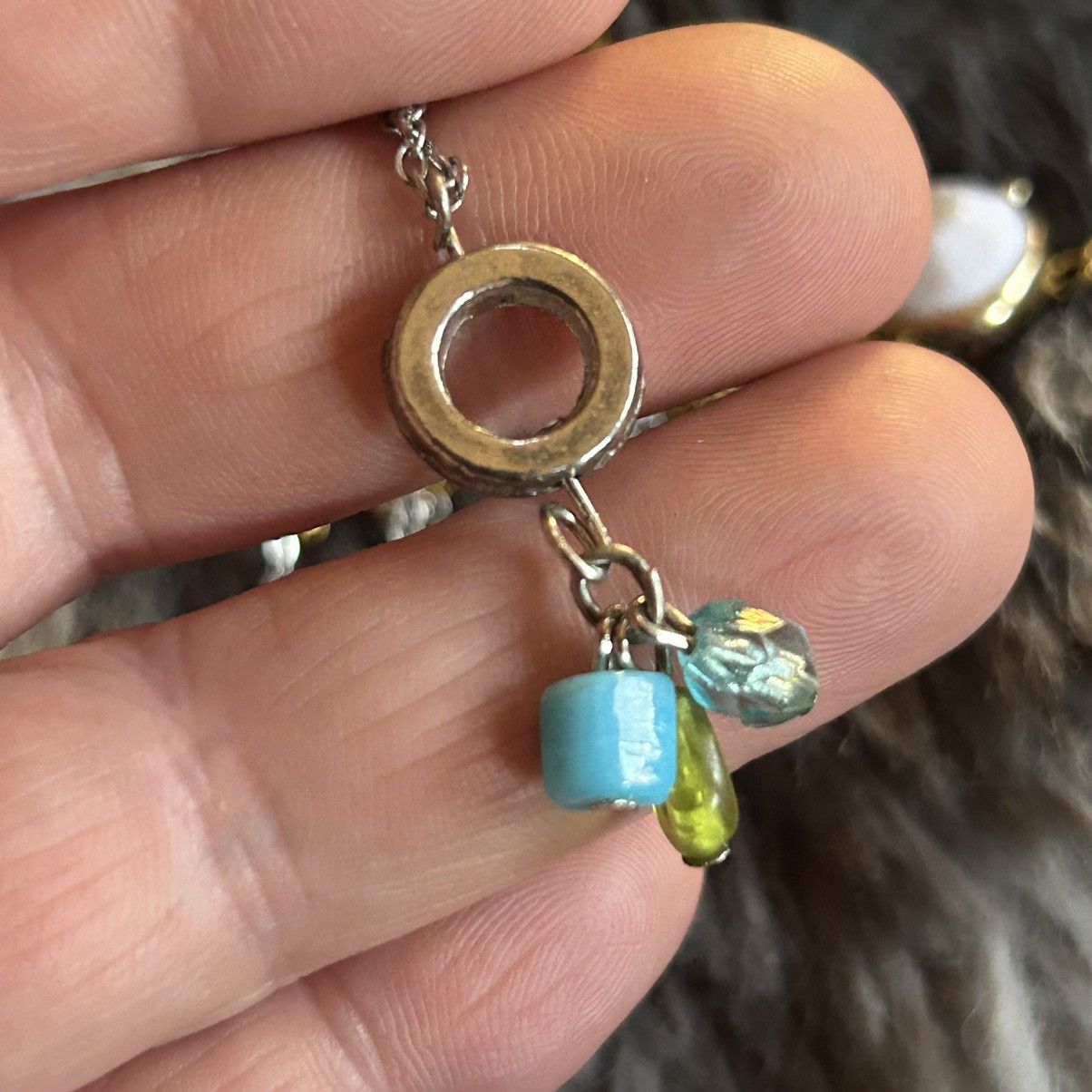Handmade Handcrafted glass bead cluster pendant on chain necklace Size ONE SIZE - 5 Thumbnail