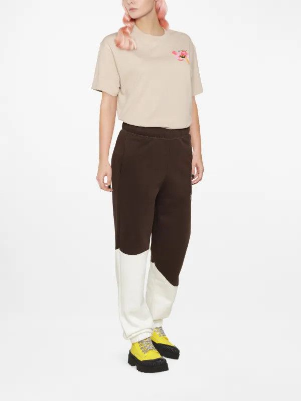 Off-White o1gr1nt0125 Floral Embroidered Logo Casual T-Shirt in Beige Size XXS / US 00 / IT 34 - 2 Thumbnail