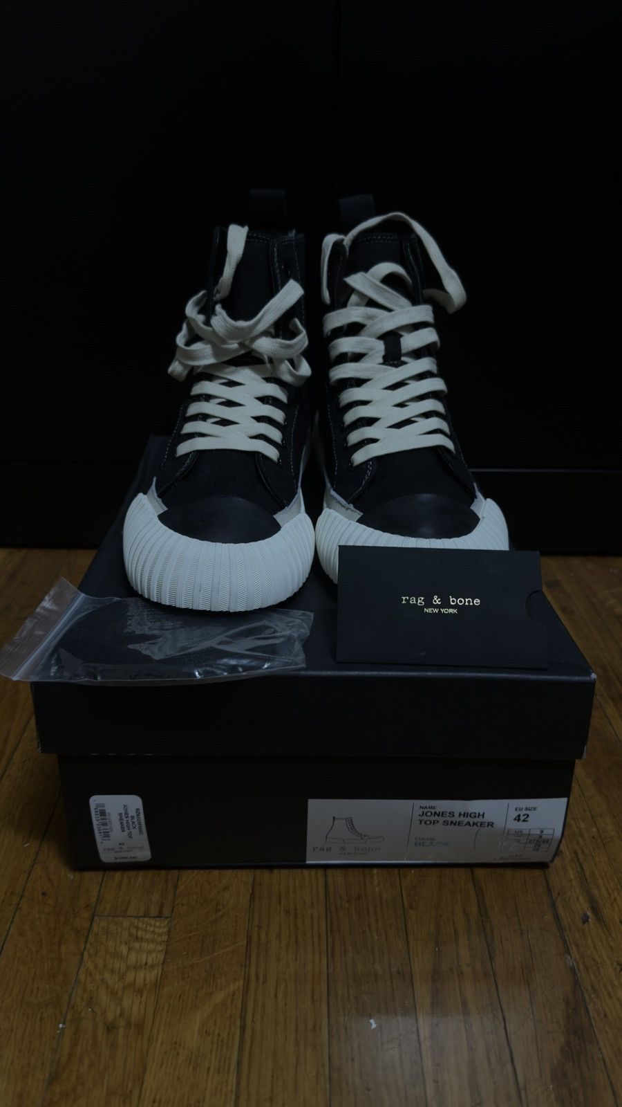 Rag & Bone Black Jones High Top Sneaker