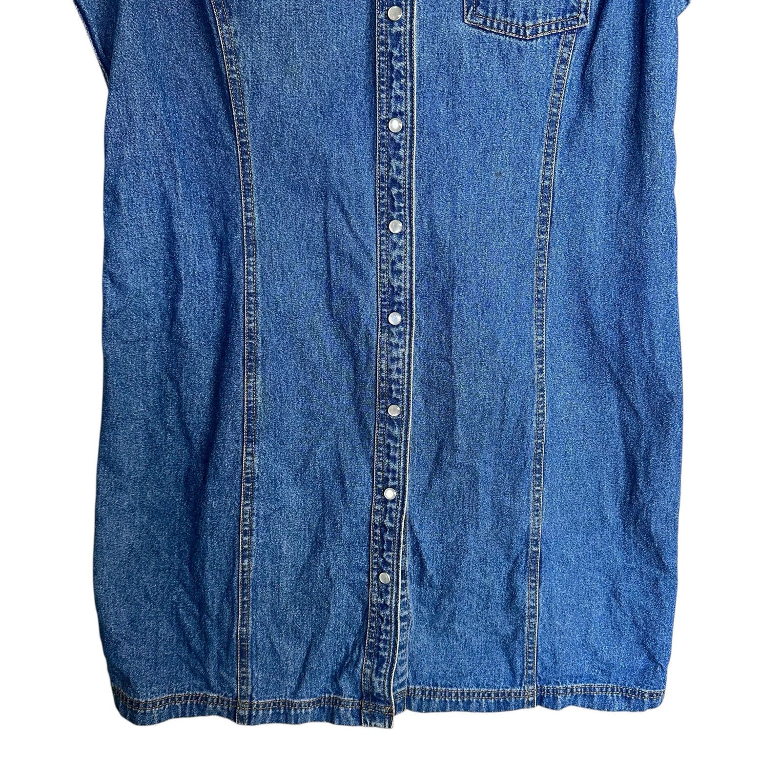 Tommy Hilfiger Tommy Hilfiger Y2K Denim Mini Dress Pearl Button Front 14 Size XL / US 12-14 / IT 48-50 - 4 Thumbnail