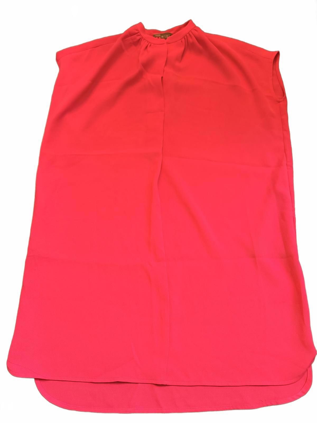Vince VINCE Pink Magenta Double V Pleated Drop Shoulder Tunic Shif Size XS / US 0-2 / IT 36-38 - 2 Thumbnail