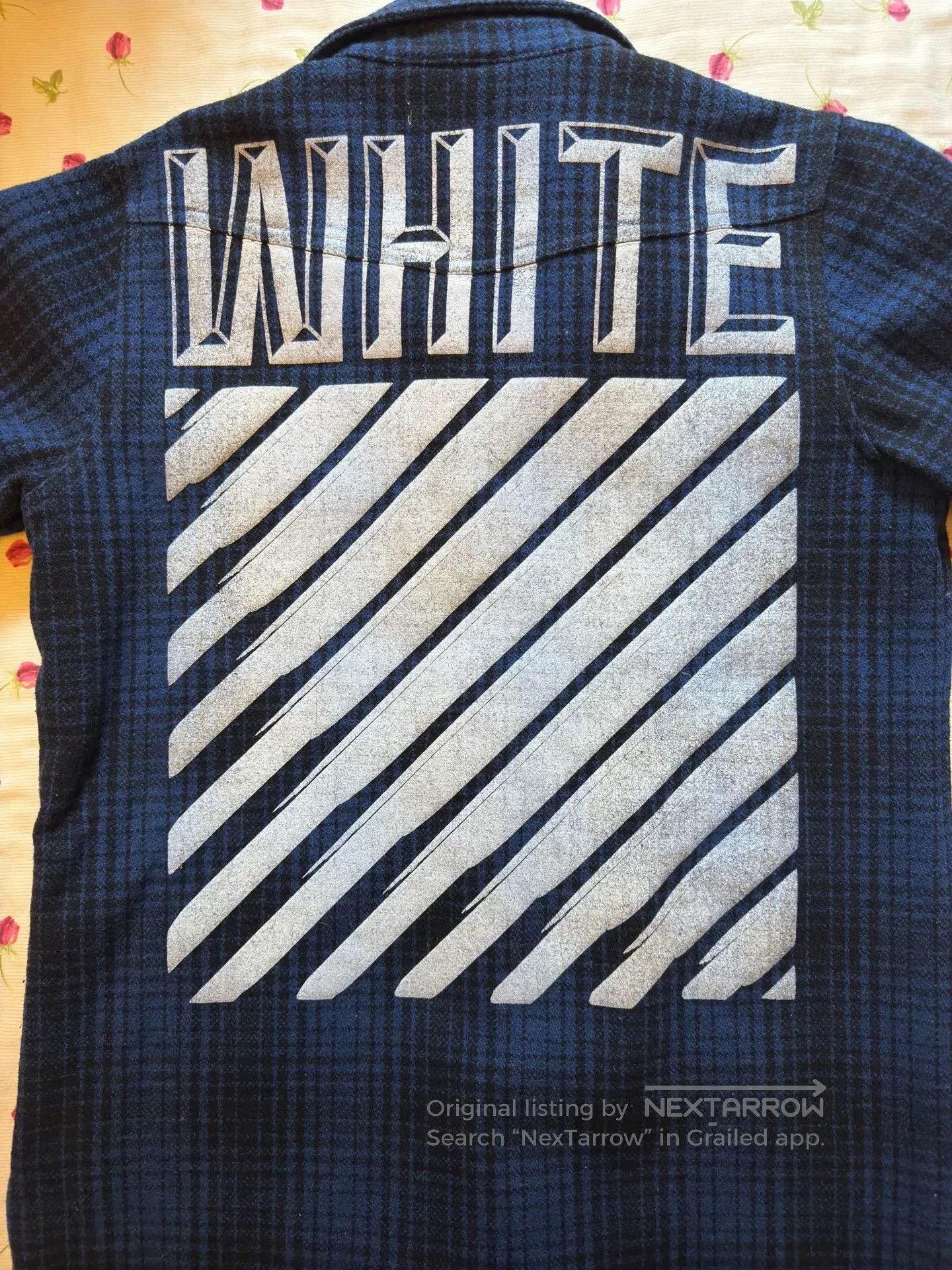 Off-White Off White Blue Wool Shirt Jacket. Size US S / EU 44-46 / 1 - 3 Thumbnail