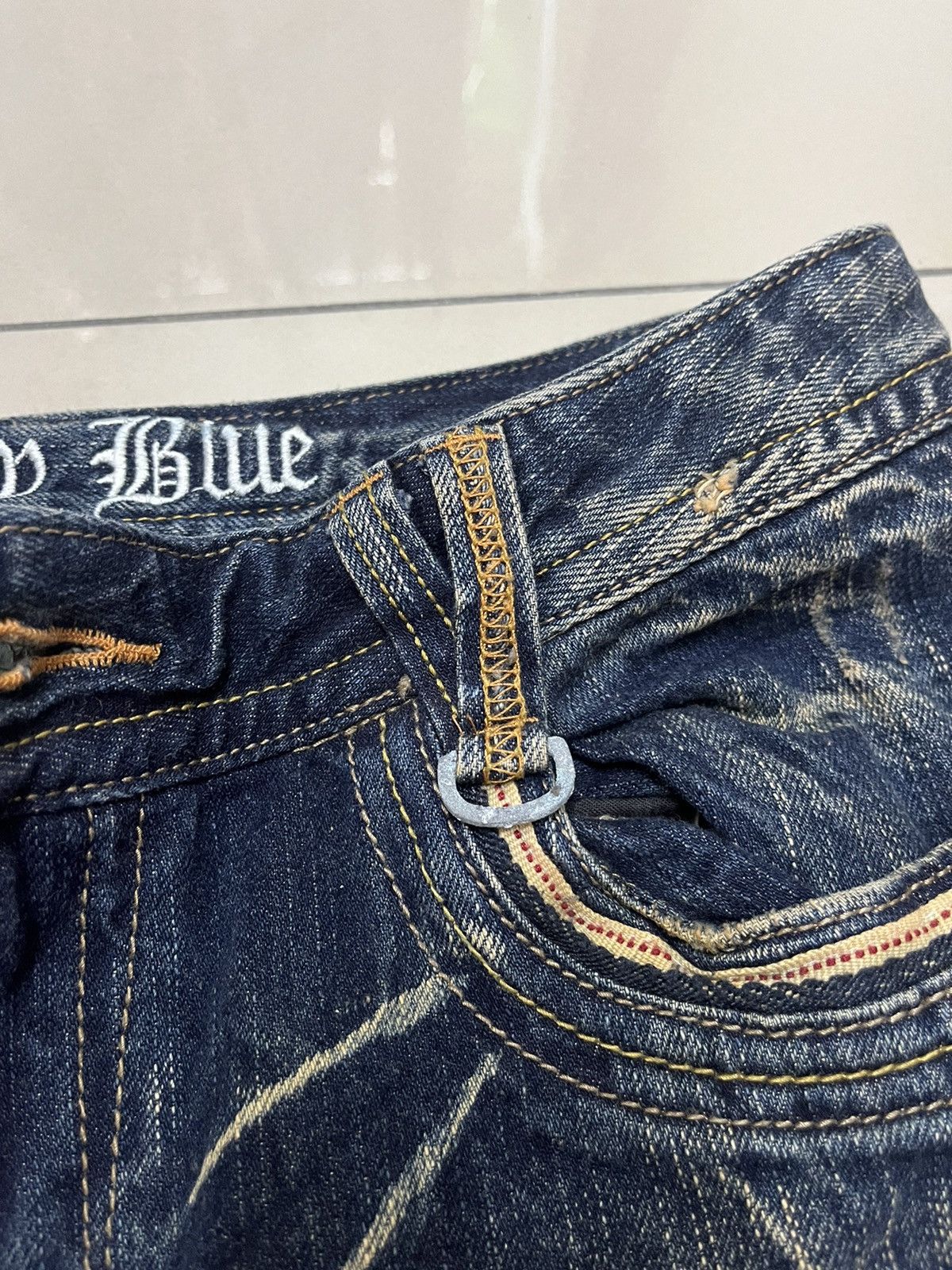If Six Was Nine blow by blue distressed mud rusty thunder denim buckle back Size US 32 / EU 48 - 10 Thumbnail
