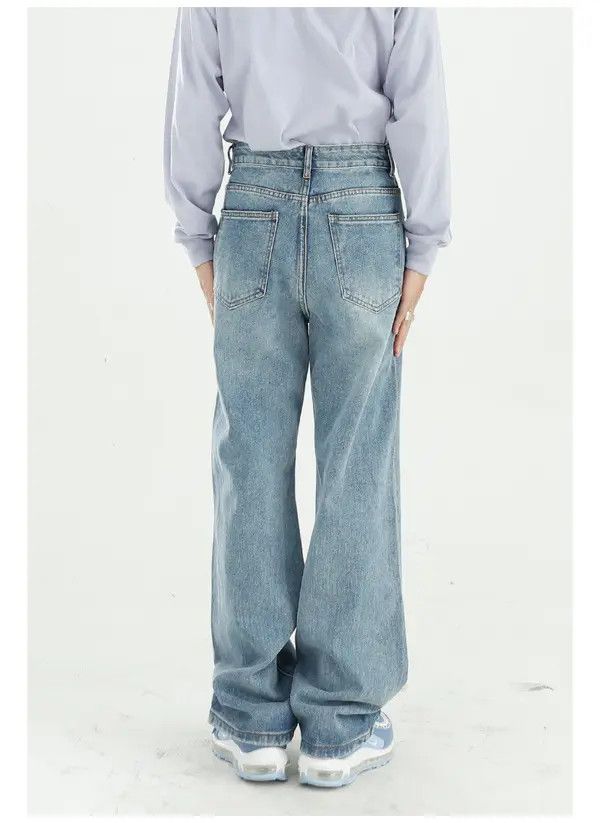 VIBE ripped loose washed straight-leg jeans Size US 32 / EU 48 - 3 Thumbnail