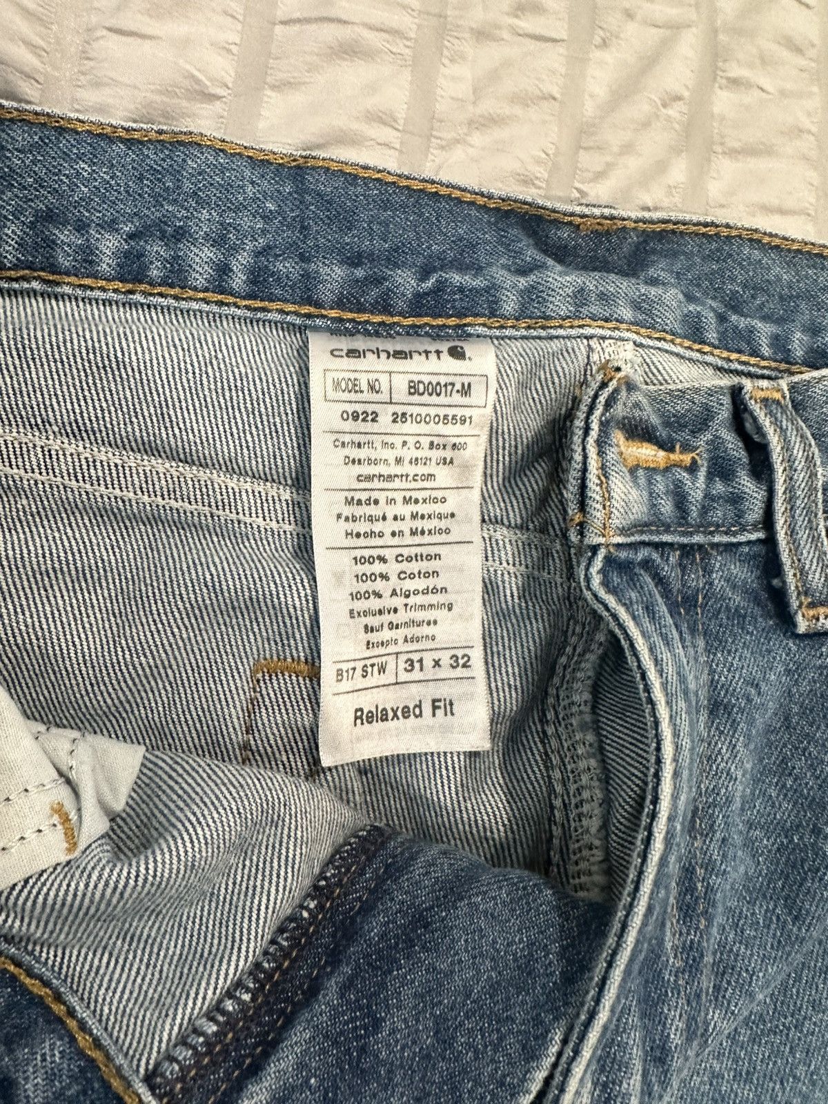 Carhartt Blue Carhartt Vintage Denim Jeans Relaxed Fit Size 31-32 Size US 31 - 4 Thumbnail