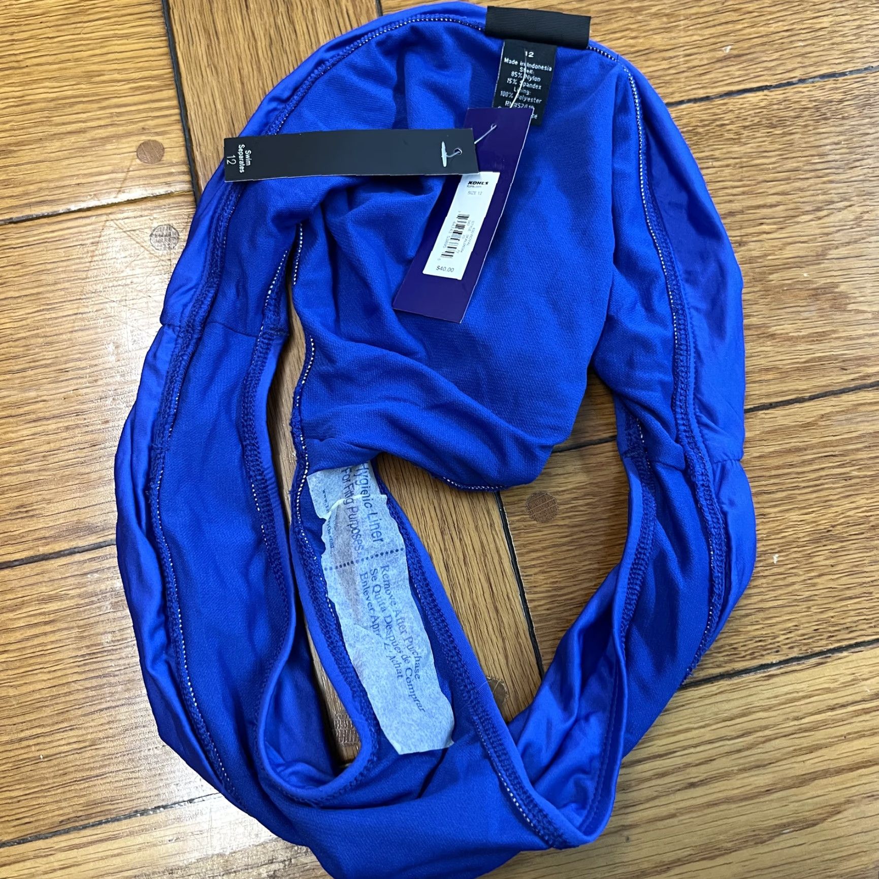 Apt. 9 Apt. 9 Bottom Womens Size 12 Royal Blue Bikini Pull On Ruched New Size 34" / US 12 / IT 48 - 3 Thumbnail