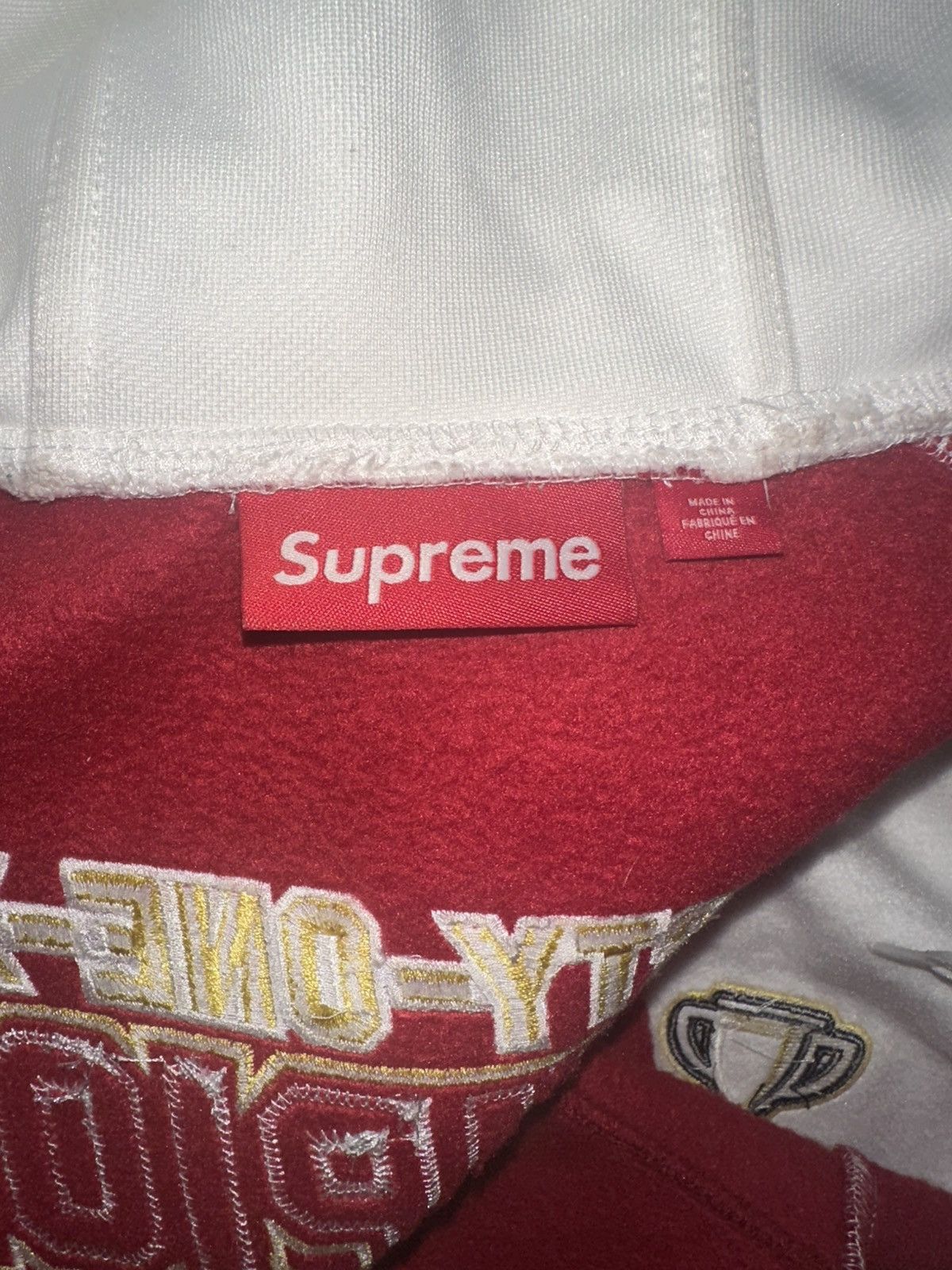 Supreme Supreme Football Zip Up Hooded Sweatshirt White Size Medium Size US M / EU 48-50 / 2 - 3 Thumbnail