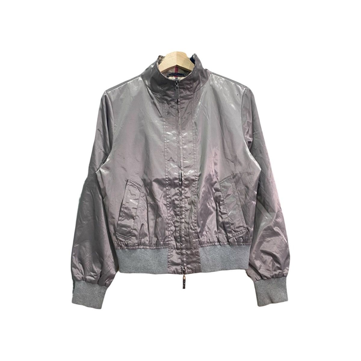 Burberry Archive Burberry MetallicGrey Equestrian Knight BomberJacket Size L / US 10 / IT 46 - 2 Thumbnail
