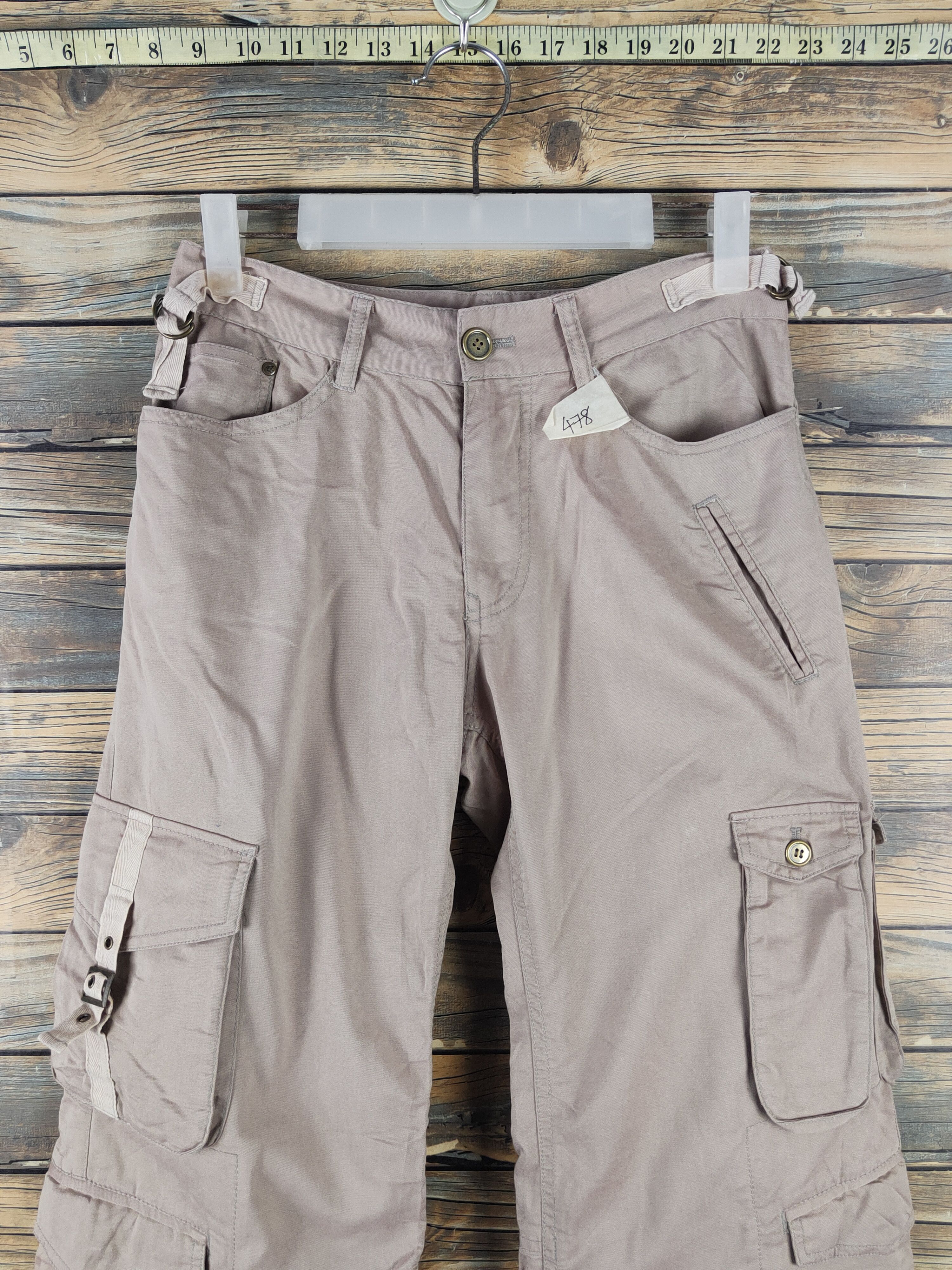 Japanese Brand DL Miss Alice Beige Multipocket Tactical Cargo Pants #478 Size 27" / US 4 / IT 40 - 2 Thumbnail