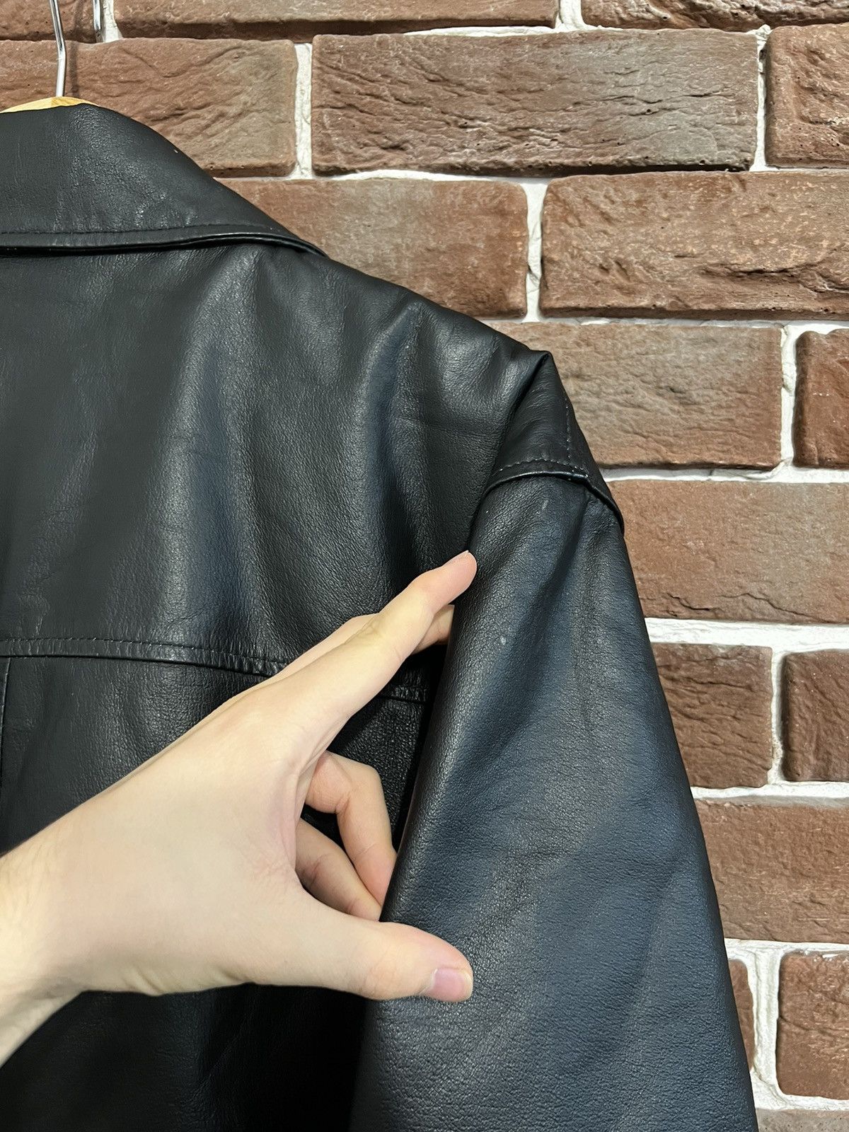 Leather Vintage Genuine Real Leather Jacket High Quality Rock Punk Size US M / EU 48-50 / 2 - 5 Thumbnail