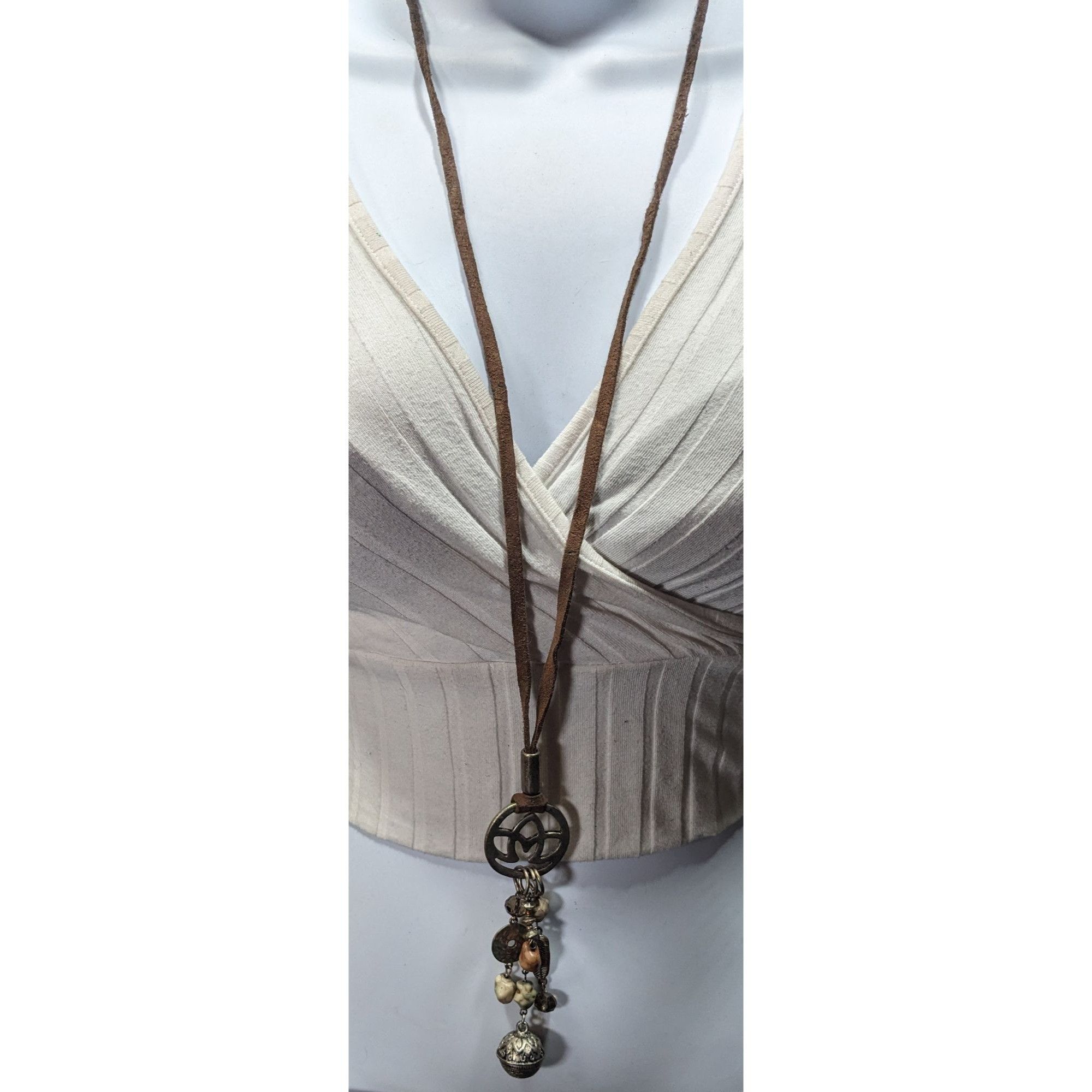 Other Bohemian Suede Mixed Media Charm Pendant Necklace Size ONE SIZE - 2 Thumbnail