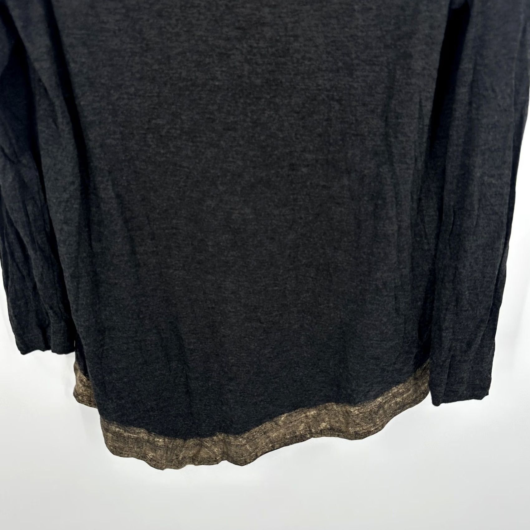 Soft Surroundings VINTAGE Soft Surroundings Blouse Womens Large Black Long Sleeve Gold Hem Pullover Top Size L / US 10 / IT 46 - 3 Thumbnail
