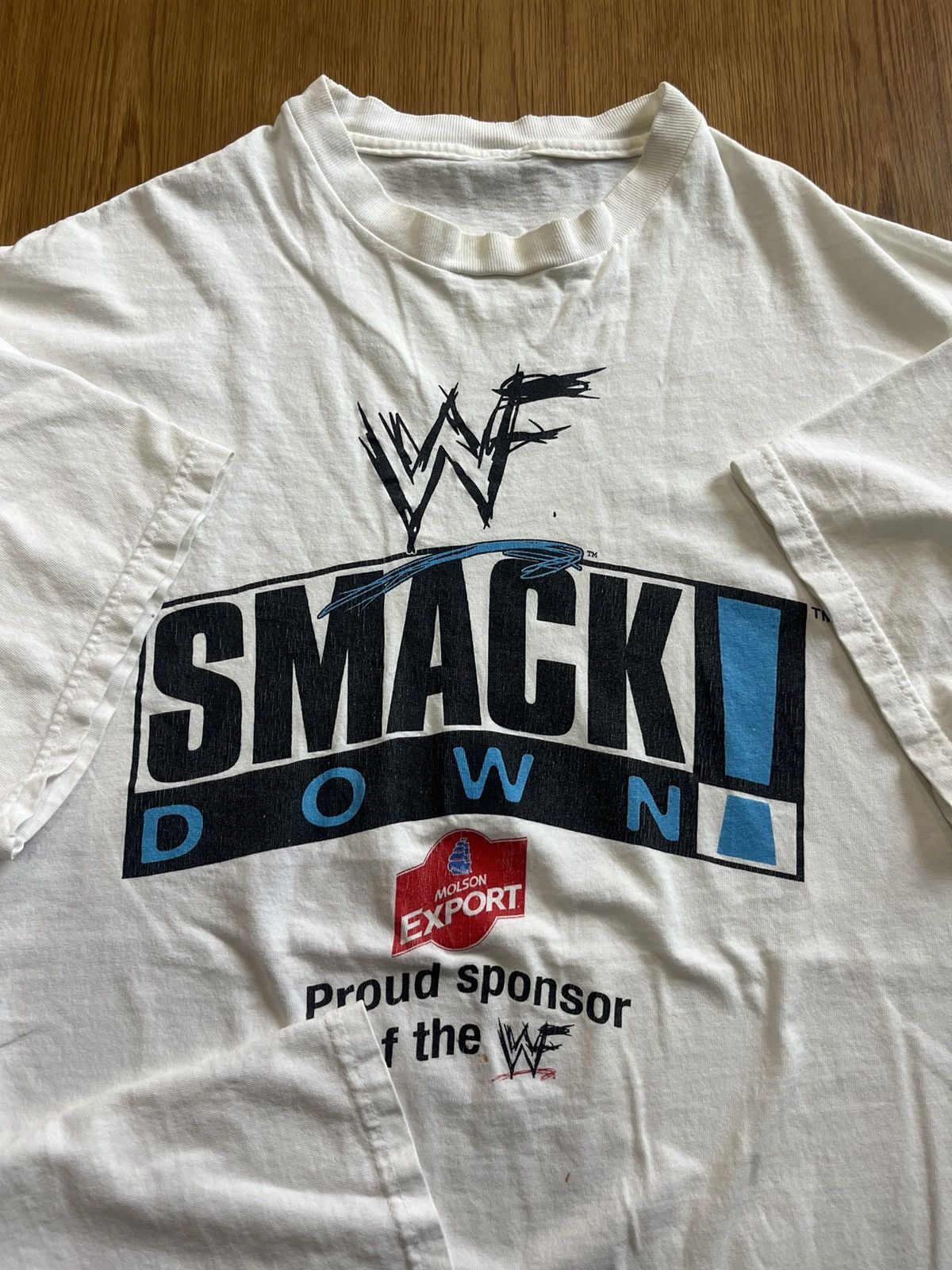 WWF Vintage WWF Smack Down ! Molson Export Sponsor 90’s Tshirt Size US XL / EU 56 / 4 - 7 Thumbnail