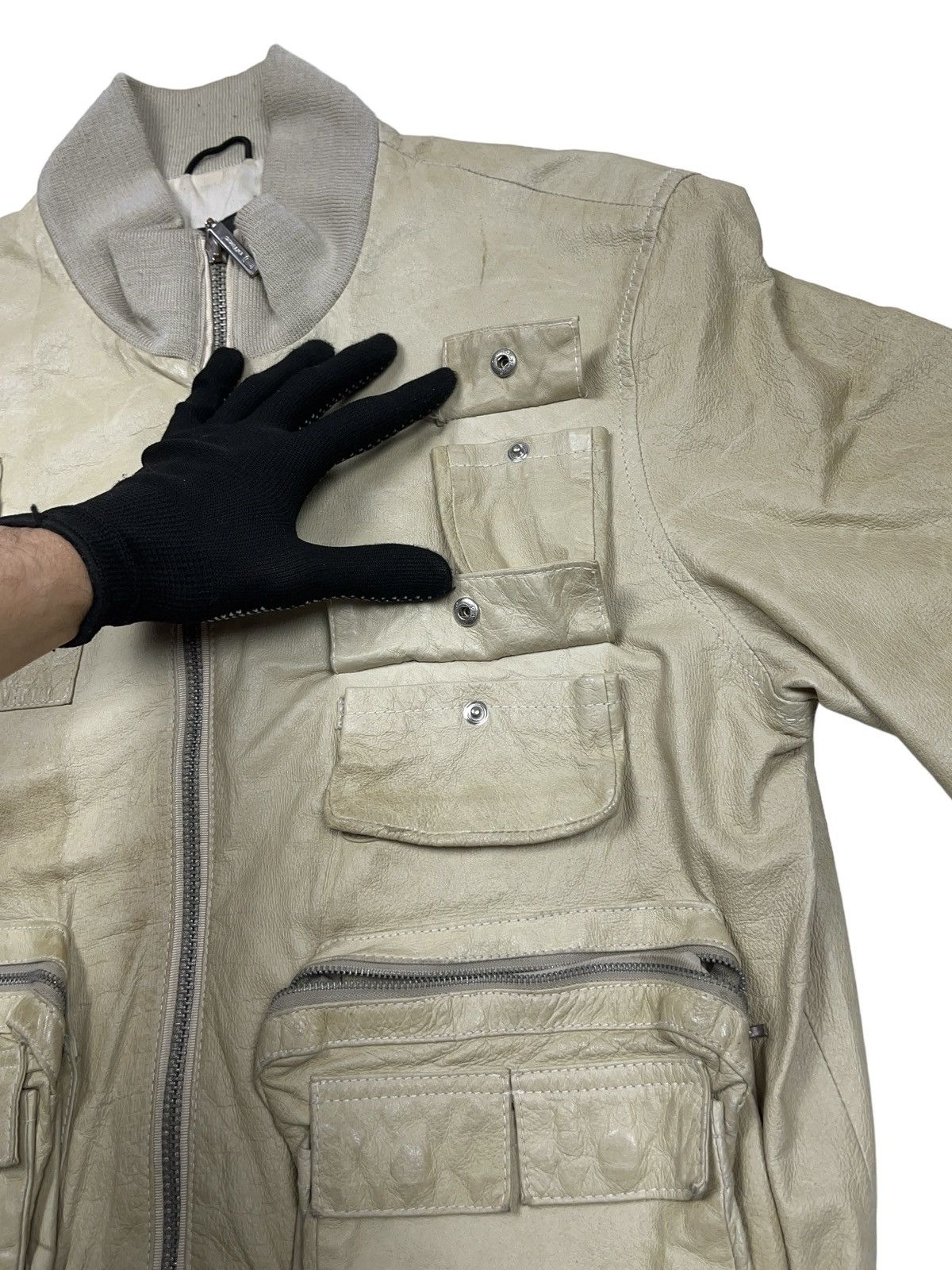 Japanese Brand Vintage Multi Pocket Leather Jacket D&G Style Japanese Size US L / EU 52-54 / 3 - 6 Thumbnail