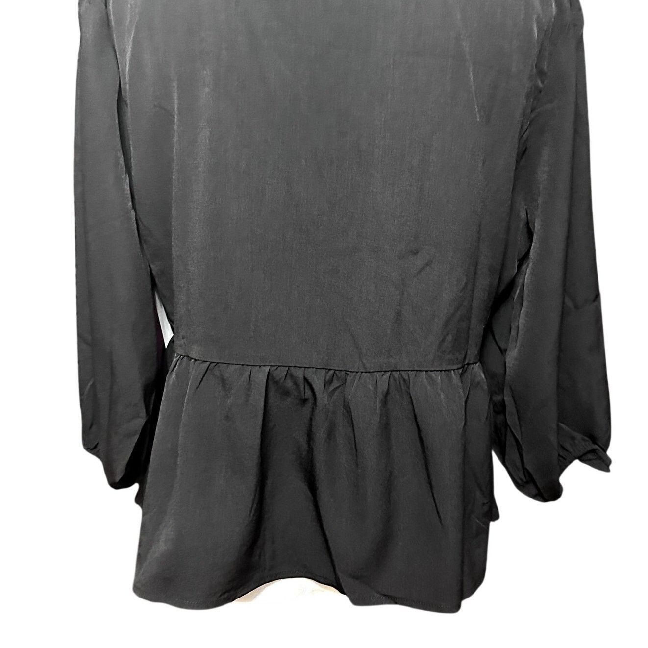 Other Riley & Rae Black Bohemian Peplum Tie Front Blouse XXL NWT Size XXL / US 16-18 / IT 52-54 - 7 Thumbnail