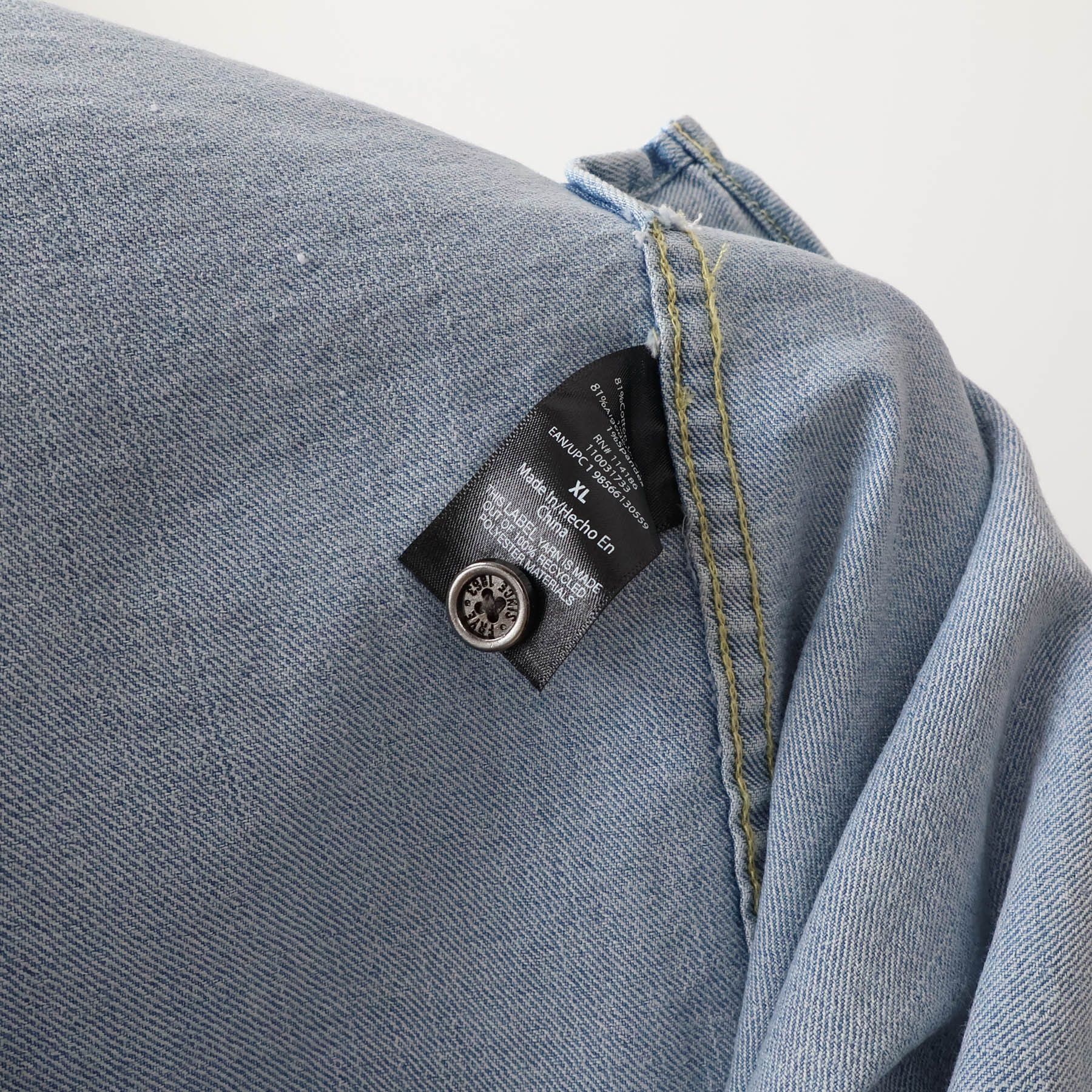 Frye Rare Frye Vintage Washed Denim Button Down Western Shirt Size US XL / EU 56 / 4 - 5 Thumbnail