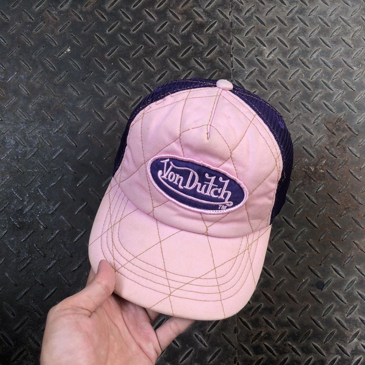 Vintage 🚫 SOLD 🚫 Von Dutch Pink-Purple Trucker Hat Size ONE SIZE - 3 Thumbnail