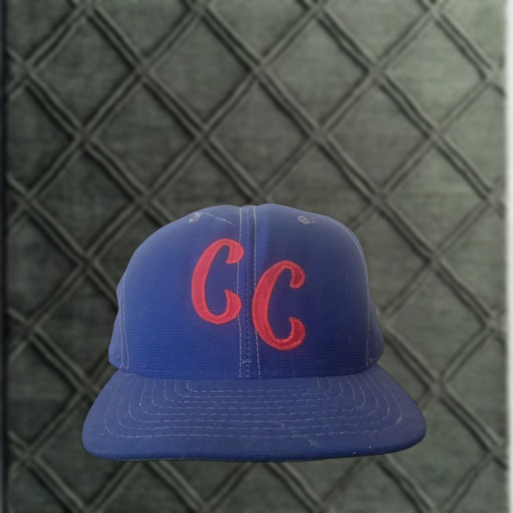 New Era VINTAGE New Era Snapback Hat Cap Blue Red CC Logo 70s 80s Broken Snap Men One Size Mens Size ONE SIZE - 1 Thumbnail