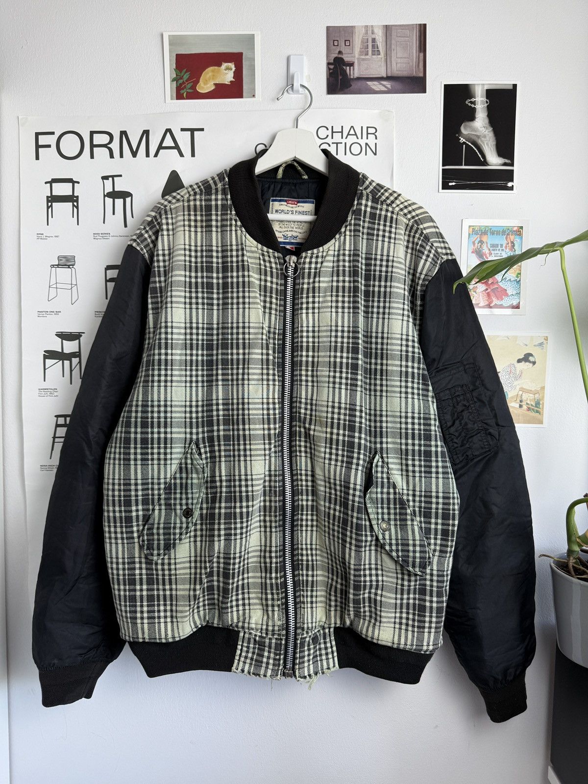 Levi's × Levi's Vintage Clothing × Vintage Vintage y2k Levi’s checked bomber jacket XL skate streetwear Size US XL / EU 56 / 4 - 2 Thumbnail