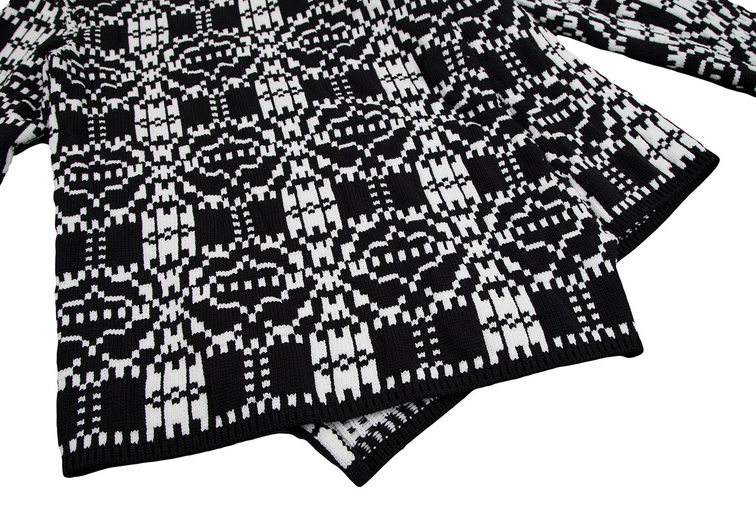 Comme des Garcons Homme Plus Geometric Jacquard Knit in Black and White, Size L Size US L / EU 52-54 / 3 - 6 Thumbnail