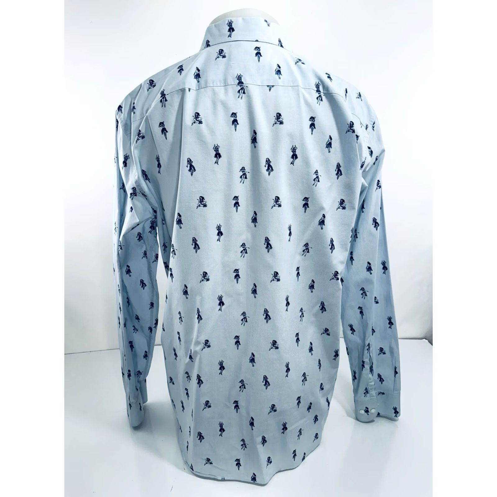 Bonobos Bonobos Dancing Hula Girl Print Hawaiian Aloha Slim Fit XL Shirt Mens Long Sleeve Blue 90s Event 80s Guardians? Size US XL / EU 56 / 4 - 3 Thumbnail