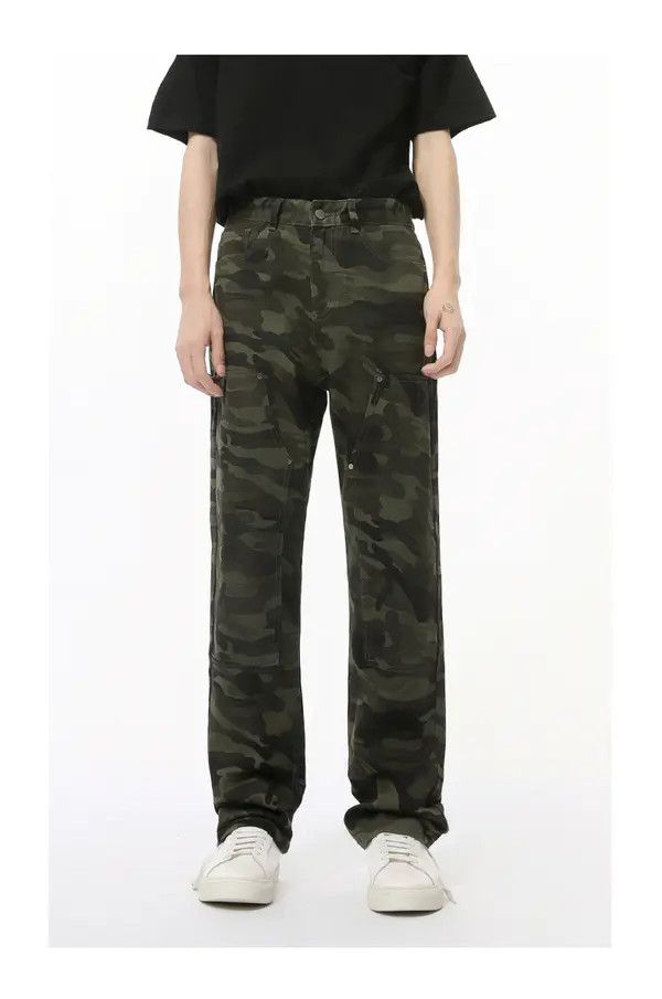 VIBE American camouflage patchwork high street vintage jeans Size US 32 / EU 48 - 1 Thumbnail