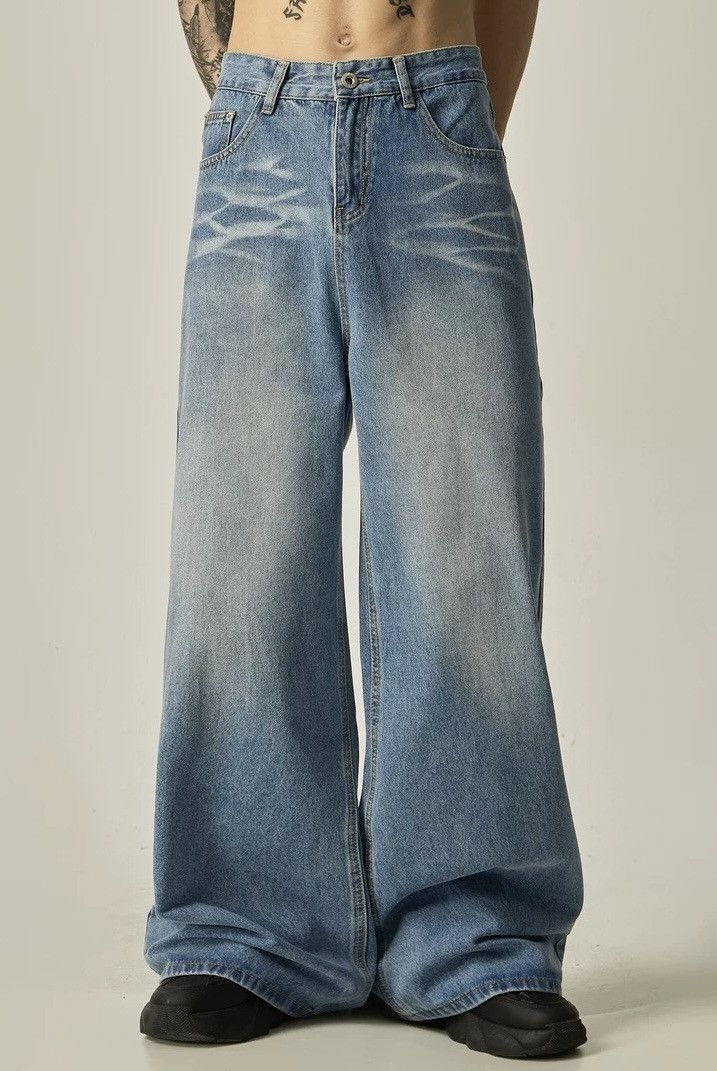 image of Vintage Faded Washed Carpenter Skater Pants in Blue, Men's (Size 30)