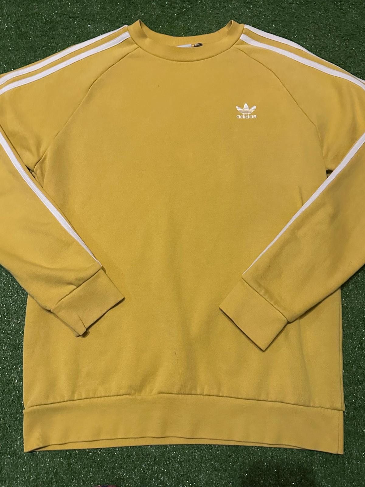 Adidas Adidas Yellow Kids' Sweatshirt with White Stripes Size US XS / EU 42 / 0 - 3 Thumbnail