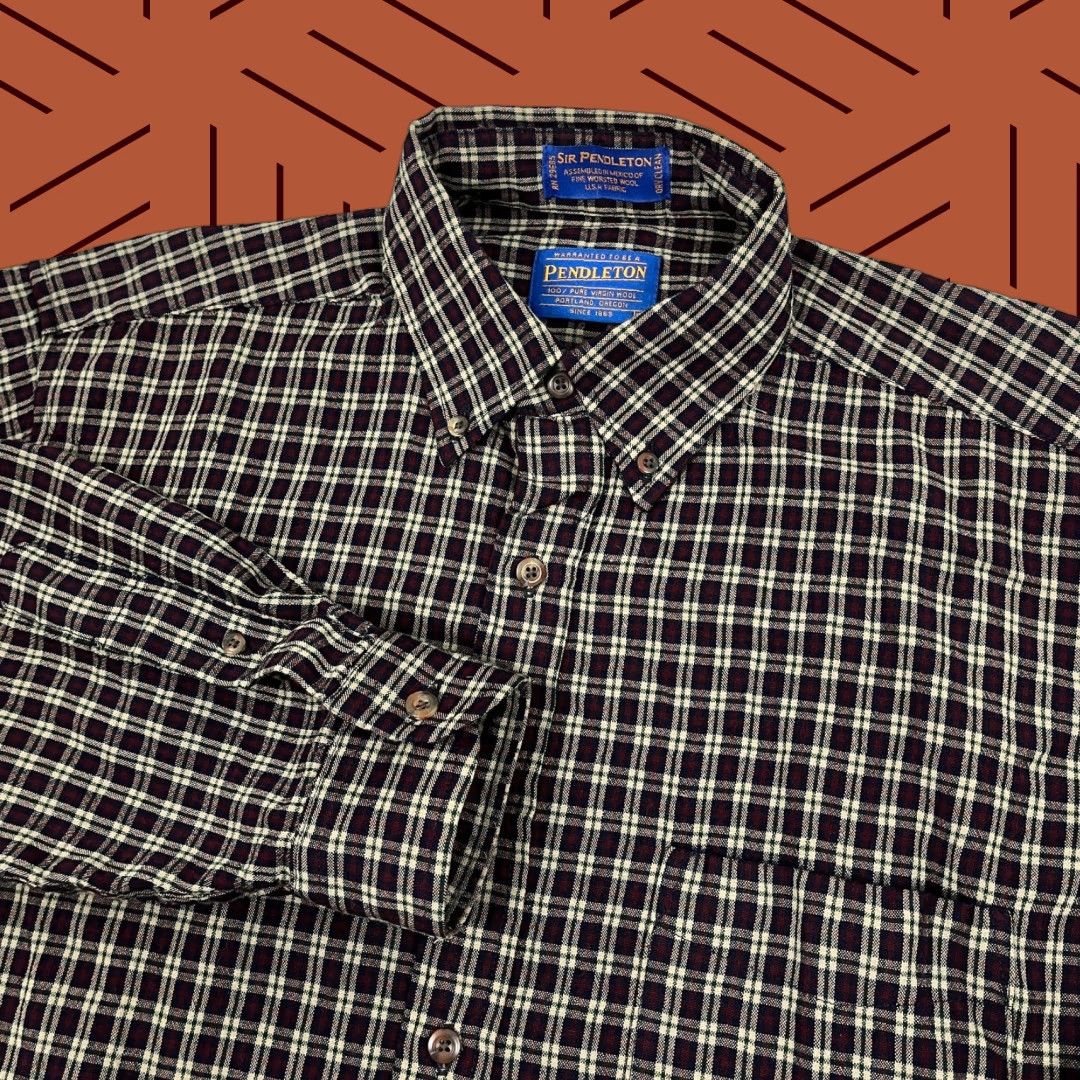 Pendleton VINTAGE Pendleton Shirt Mens M Wool Flannel Red Plaid Button-Down Size US M / EU 48-50 / 2 - 1 Thumbnail