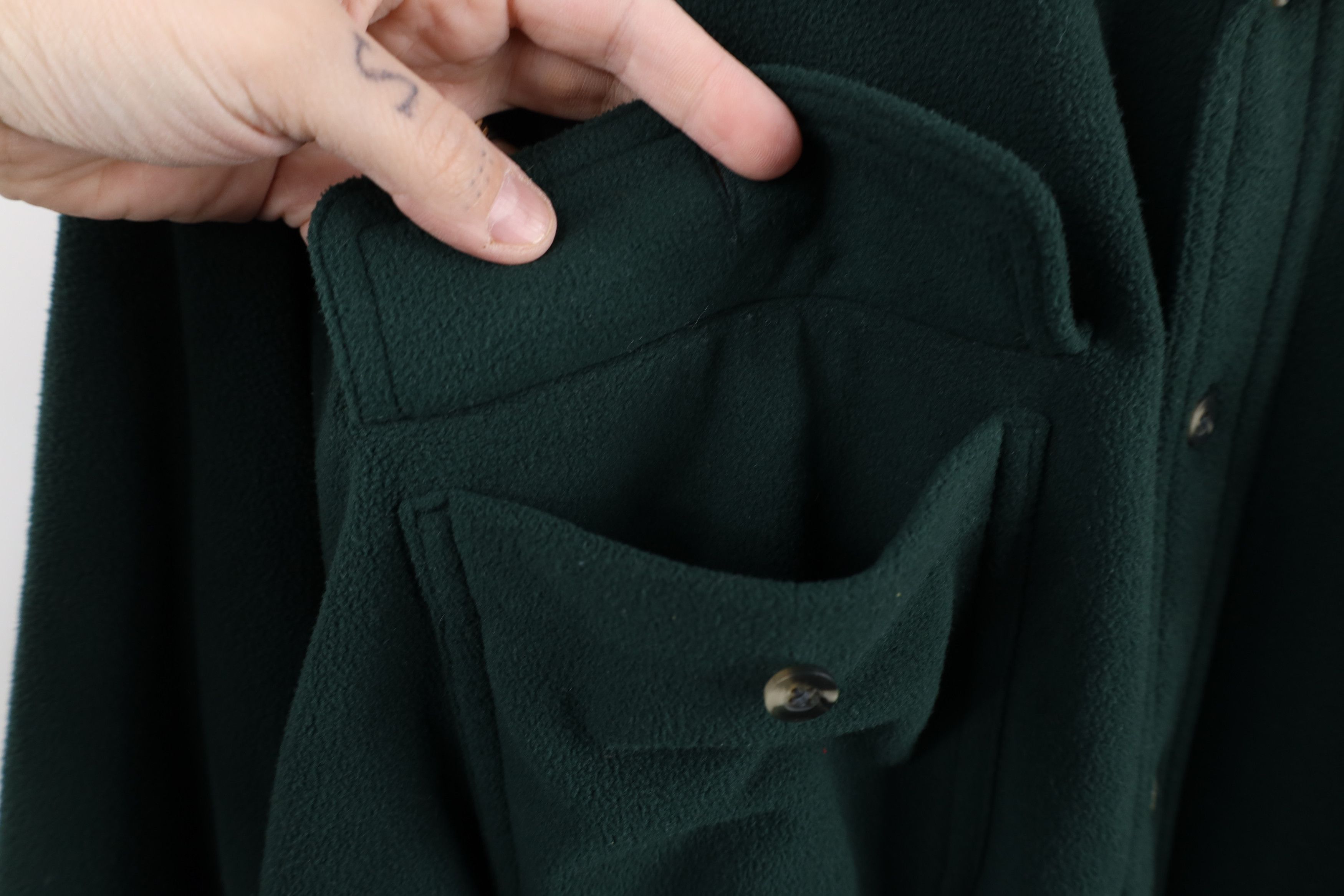 Cabelas × Vintage Vintage 90s Cabelas Fleece Collared Button Shirt Jacket Jac Size US XL / EU 56 / 4 - 4 Thumbnail