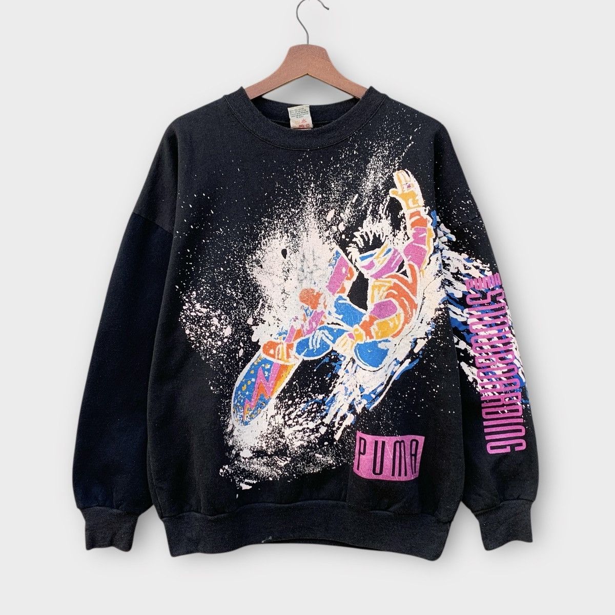 Puma VINTAGE 90s PUMA SNOWBOARDING CREWNECK BIG GRAPHICS NEON Size US L / EU 52-54 / 3 - 1 Thumbnail