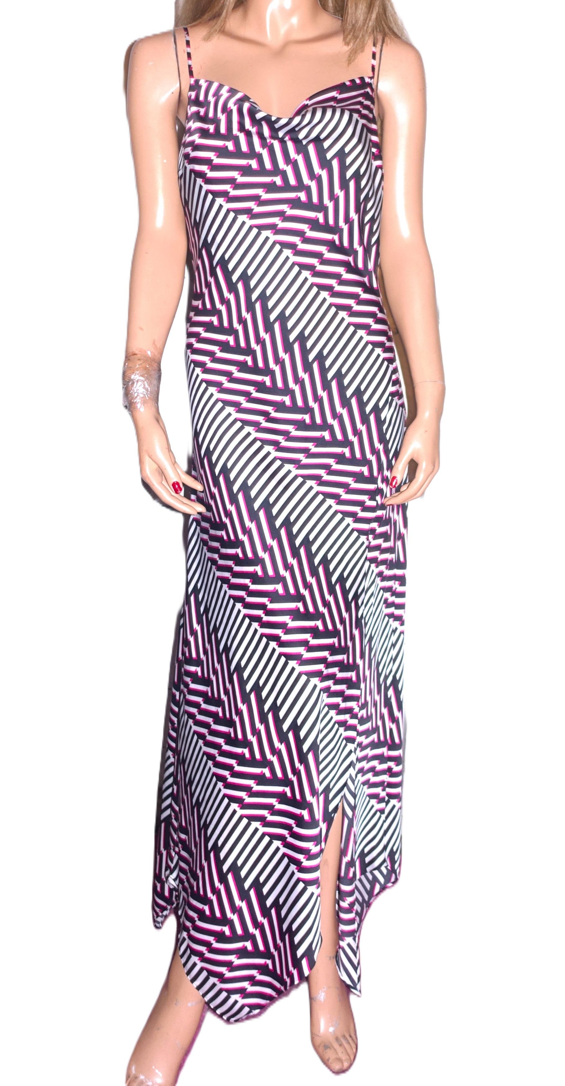 Express Express Black Fuchsia Striped Maxi Dress M Size M / US 6-8 / IT 42-44 - 2 Thumbnail
