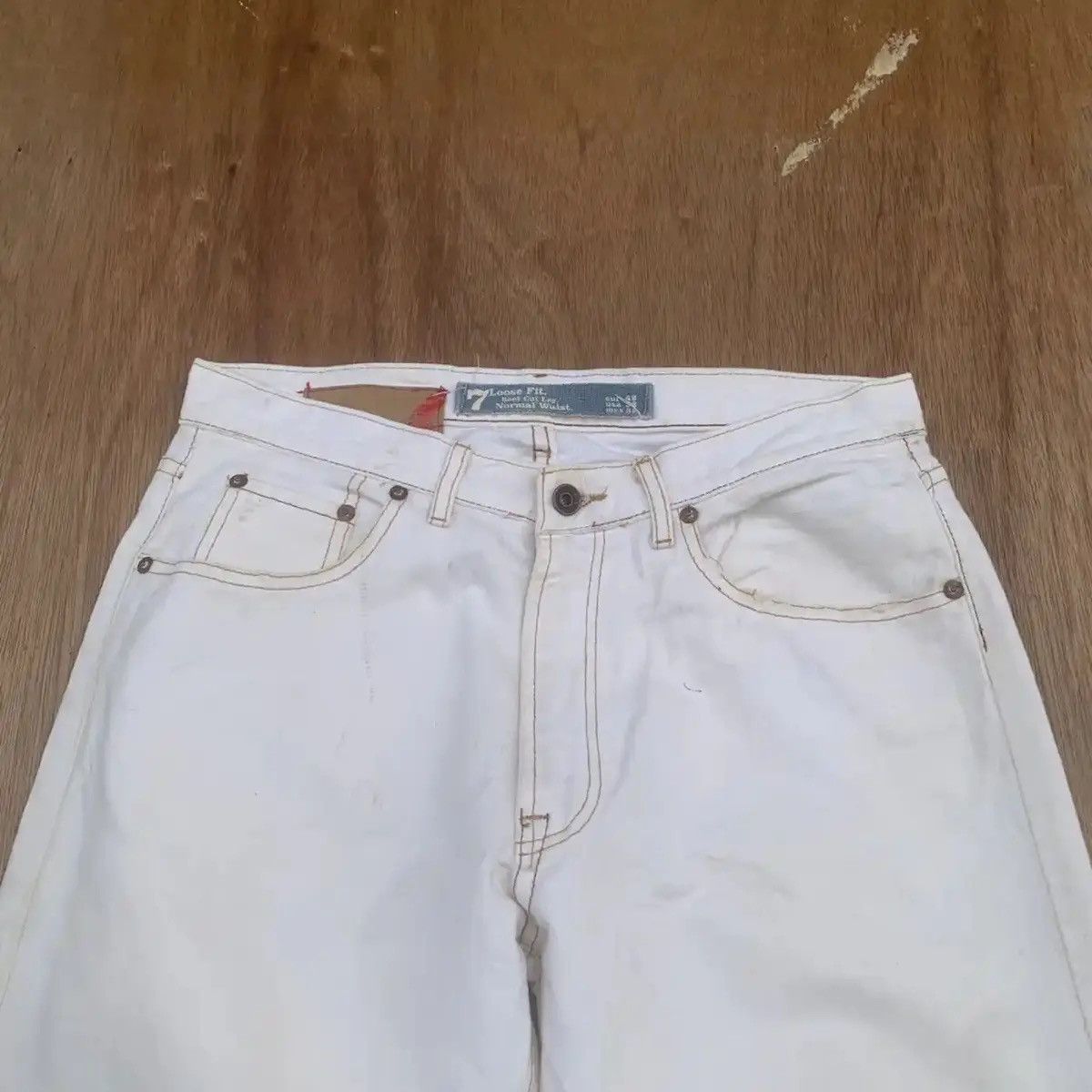 Vintage FLARES TROUSERS JEANS LOOSE FIT FADED PANTS MADE IN SPAIN Size US 31 - 2 Thumbnail
