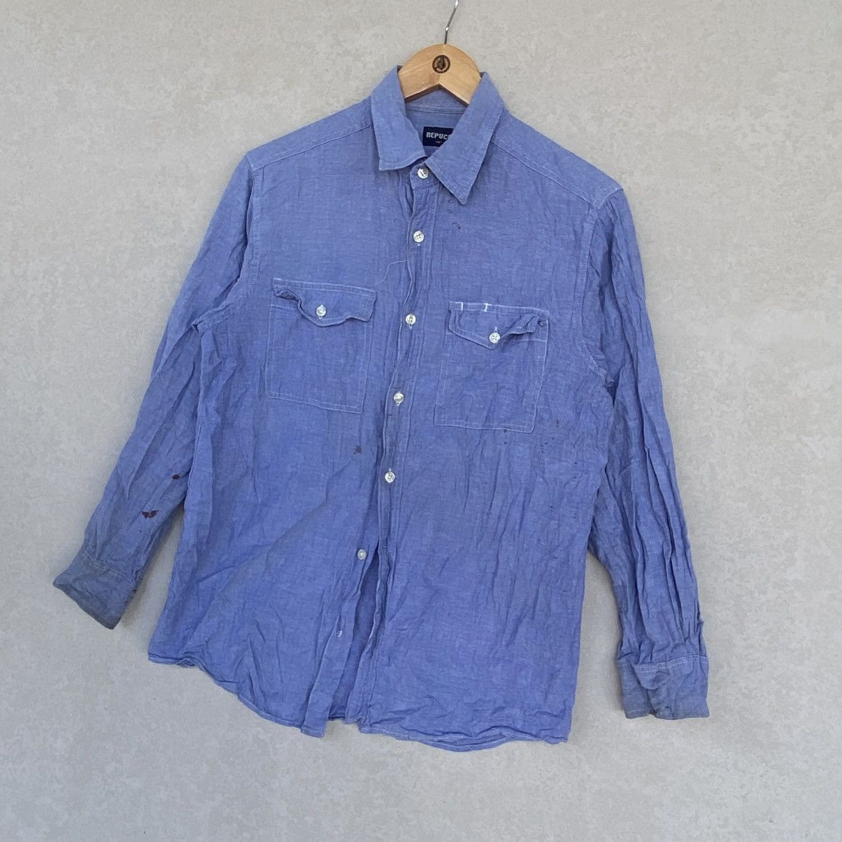 Other Vintage Nepuca With Long Sleeve Shirt And Button Up Blue Size US M / EU 48-50 / 2 - 2 Thumbnail