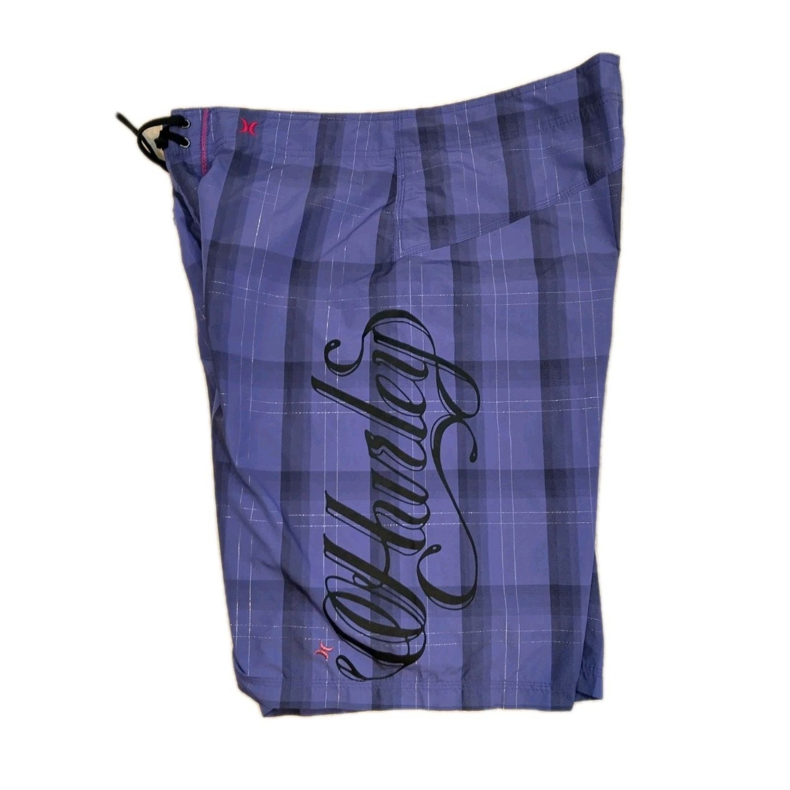 Hurley HURLEY Mens Purple/Gray Plaid Board Shorts Swim Trunk 36 Size US 36 / EU 52 - 2 Thumbnail