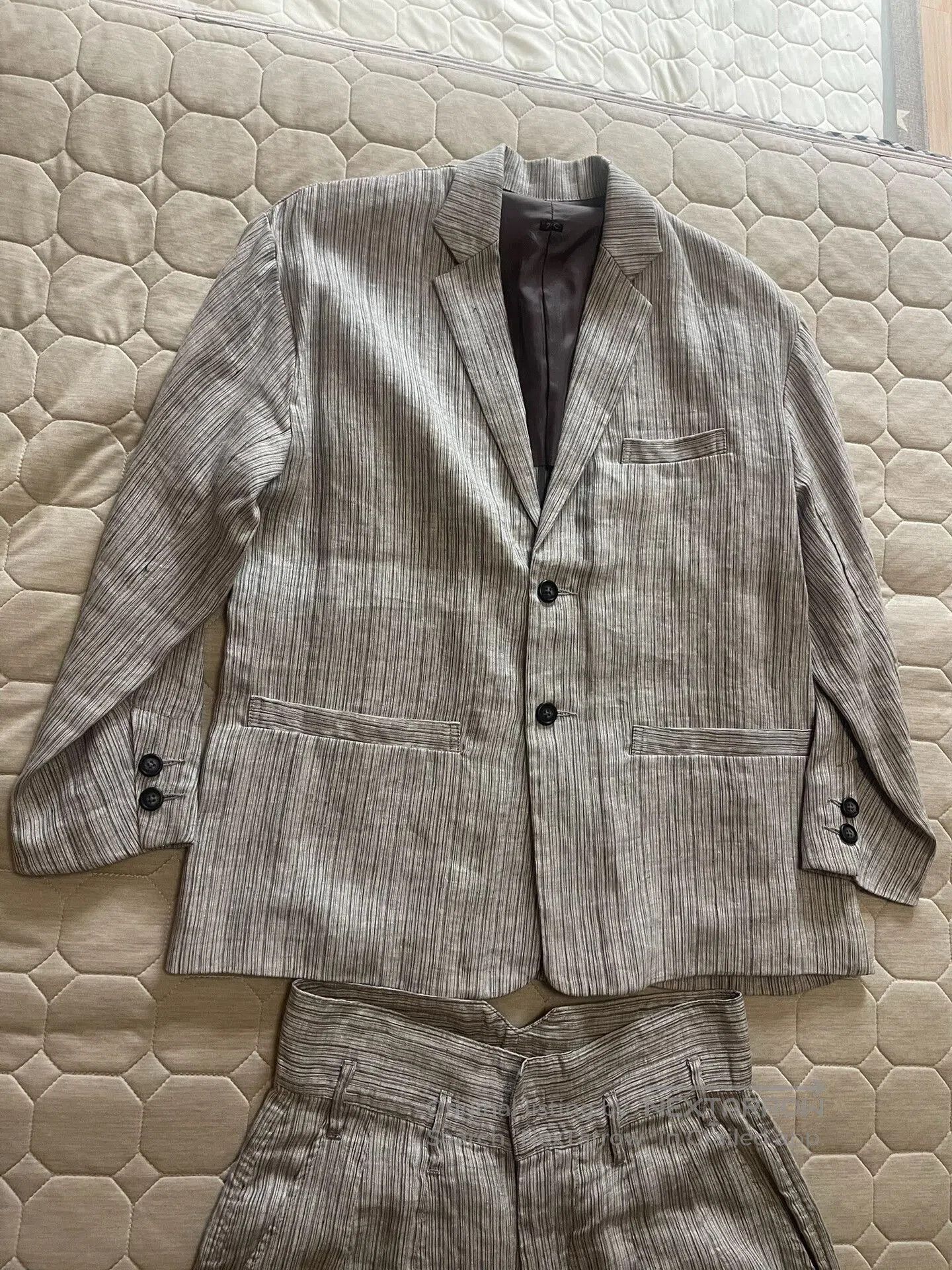 Porter Classic striped linen blazer set for men. Size US S / EU 44-46 / 1 - 3 Thumbnail