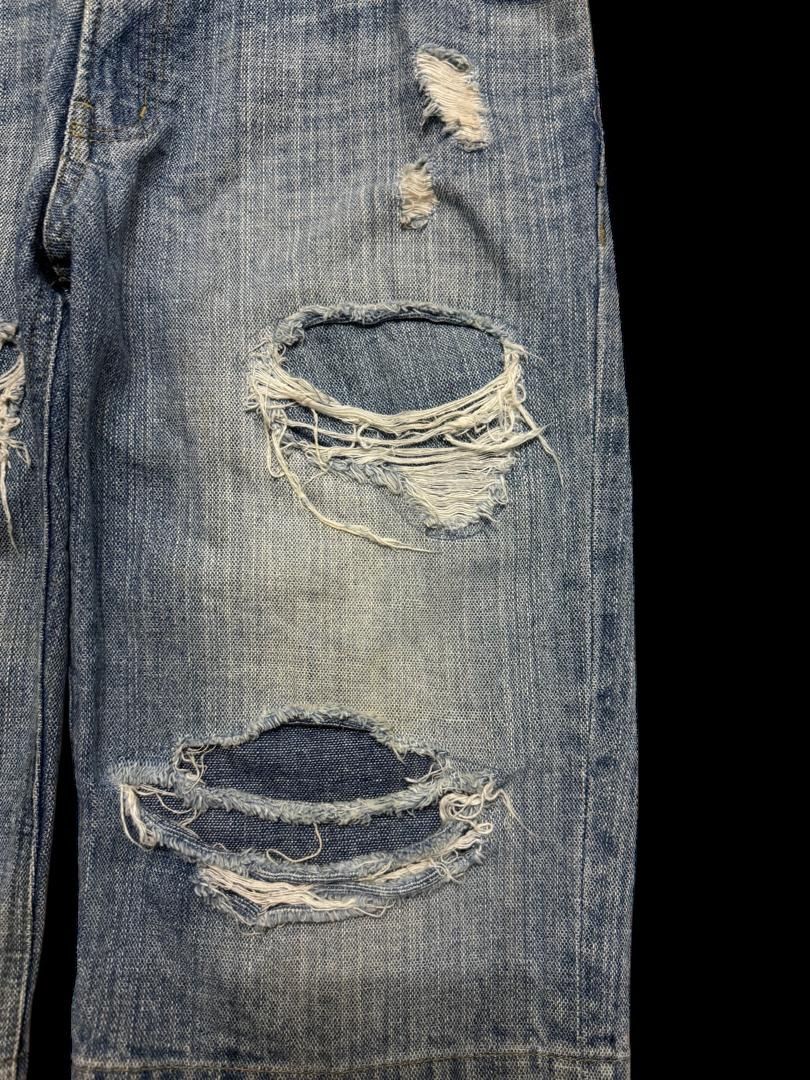 Vintage GRUNGE Insane Japanese Short Jeans Distressed Ripped Mudwash Size US 32 / EU 48 - 6 Thumbnail
