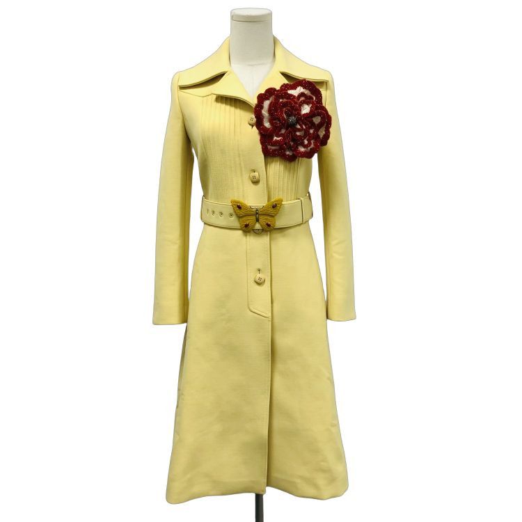 Gucci Gucci Floral Brooch Belted Coat Size 36 Size XS / US 0-2 / IT 36-38 - 1 Thumbnail