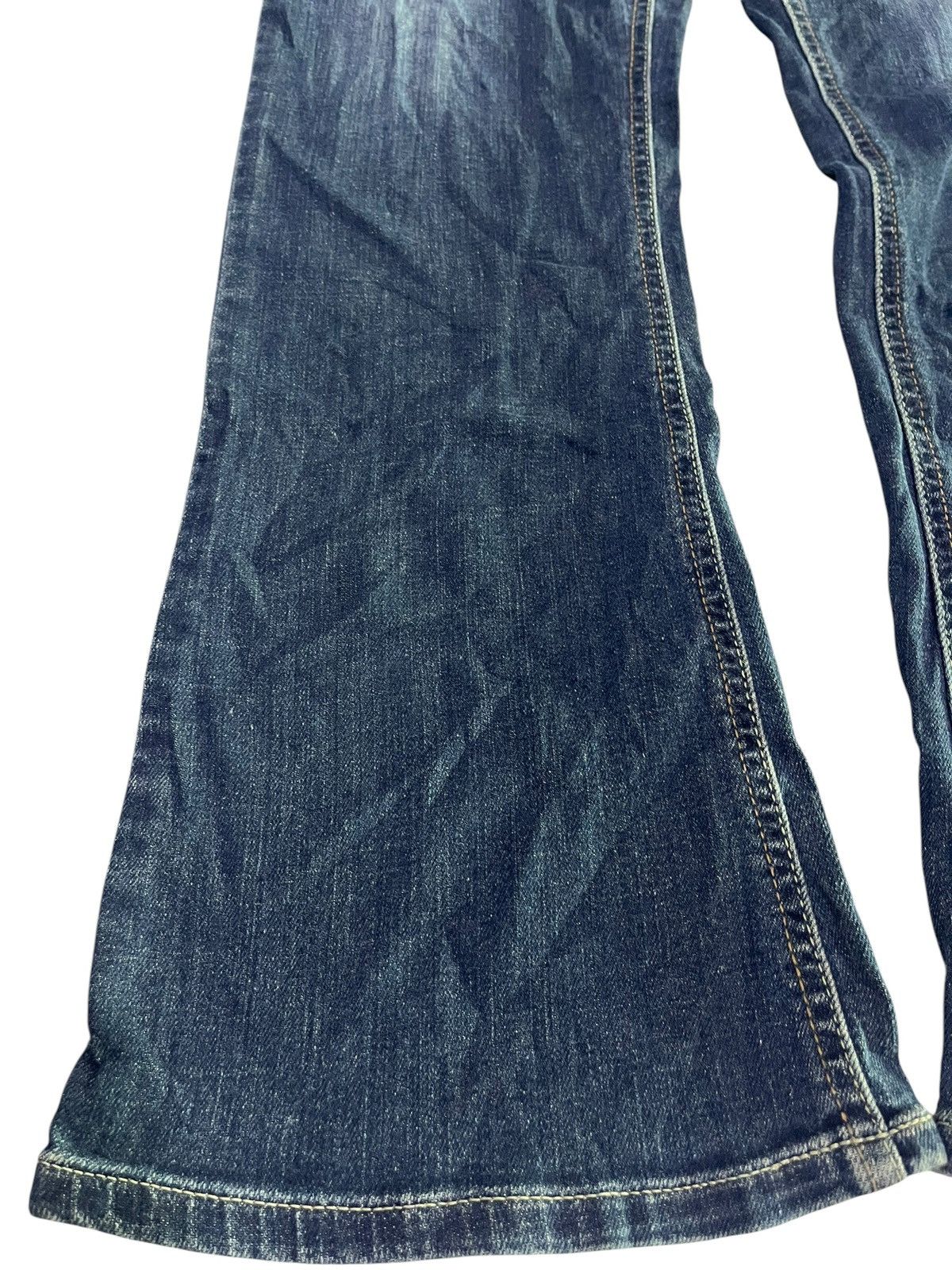 Japanese Brand 🇯🇵 FLARE Y2K C SEVENTEEN DENIM JEANS Size US 35 - 6 Thumbnail