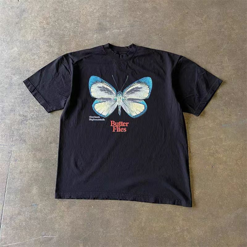 Japanese Brand × Vintage Butterfly pattern black washed vintage t-shirt Size US M / EU 48-50 / 2 - 1 Thumbnail